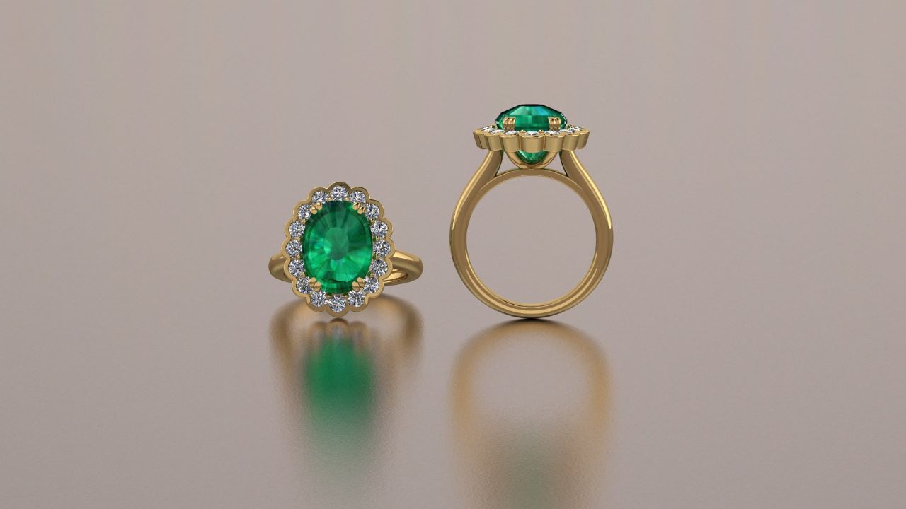 Custom Engagement Ring 18K - JR Colombian Emeralds