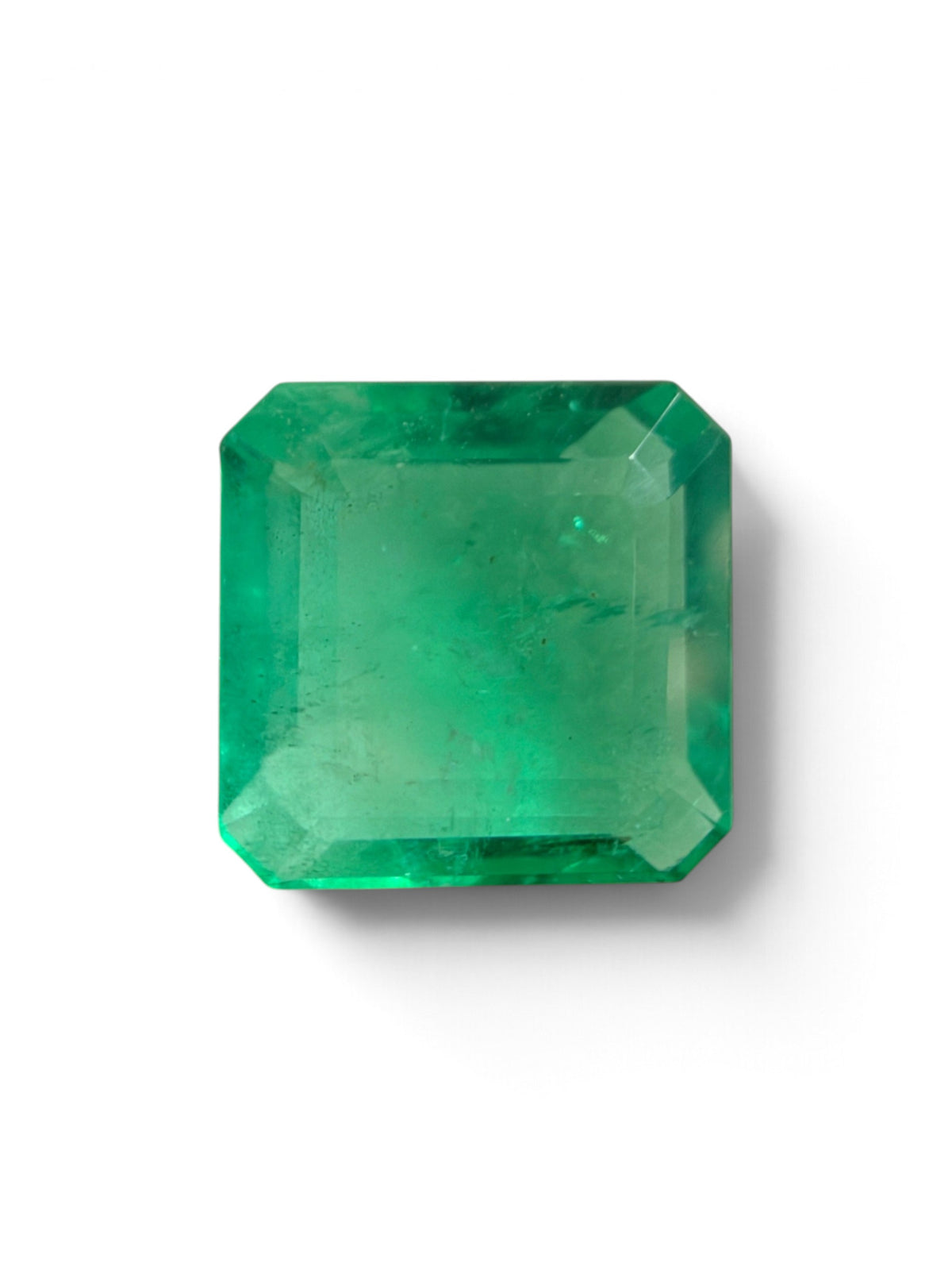 2.93 carat 9×9 Bi-Color Medium Light Green Loose Natural Zambian Emerald- Asscher Cut
