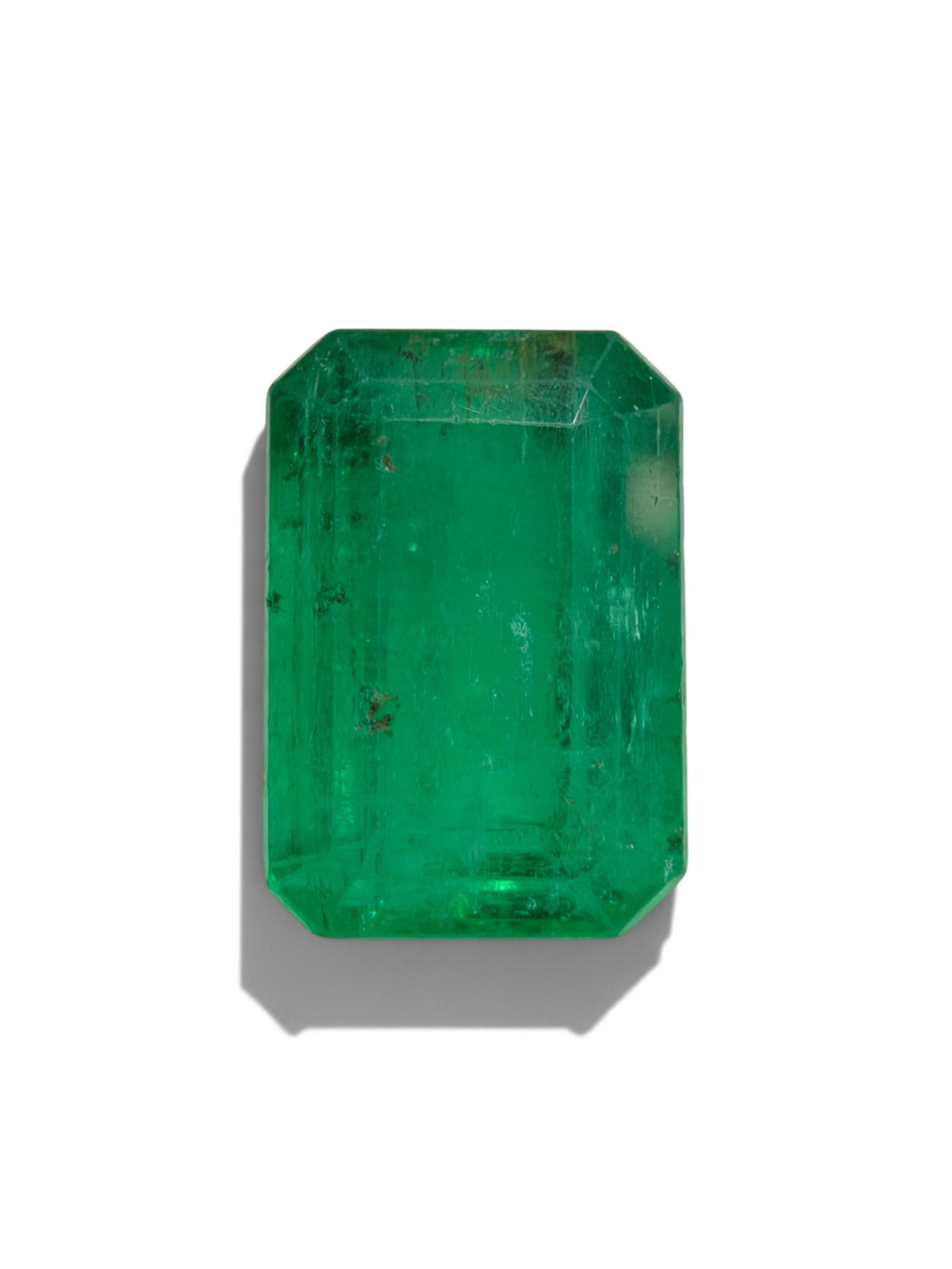 3.08 carat 10×7 Intense Medium Green Natural Loose Zambian- Emerald Cut
