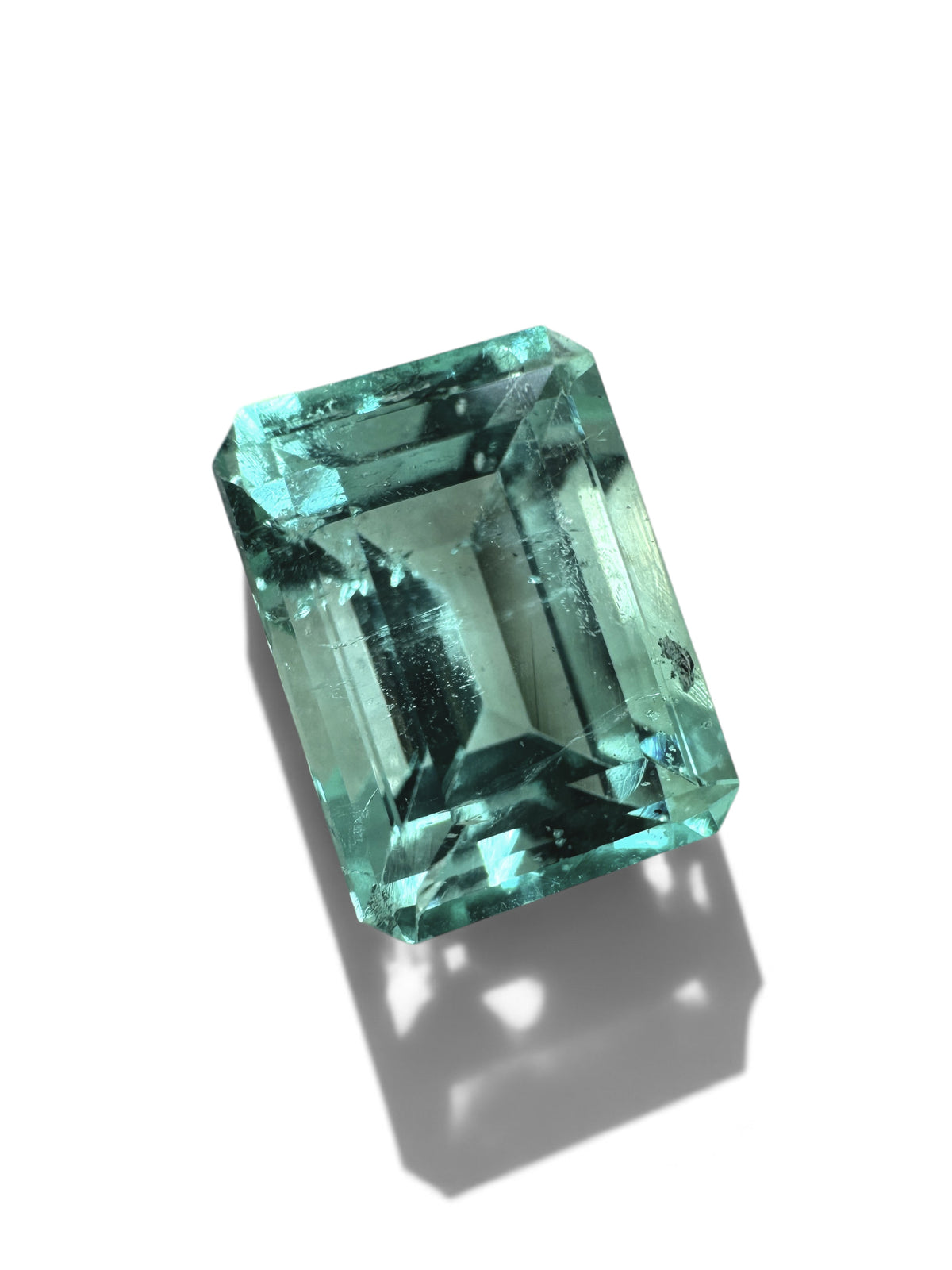 3.09ct 10x7.5 Jyotish Crystal Clear Light Green Colombian Emerald