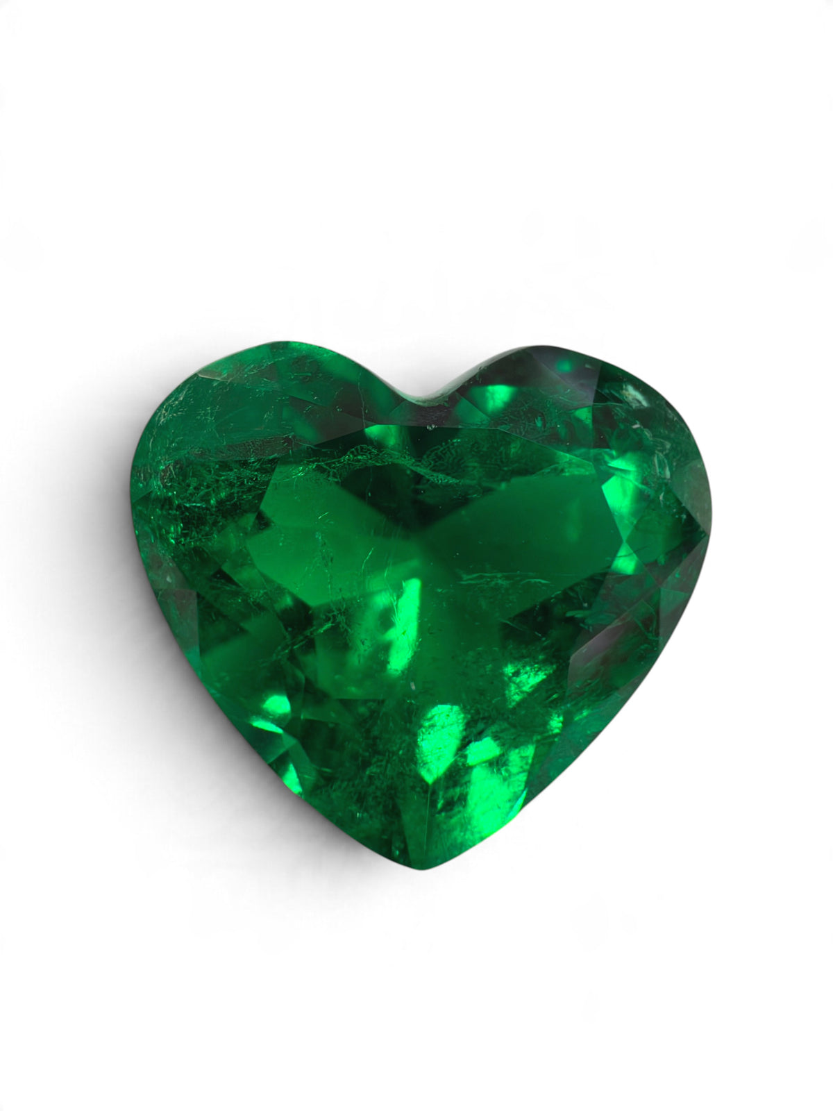 3.27 Carat 10x11 AAA+ Investment Grade Vivid Green Natural Loose Colombian Emerald-Heart Cut