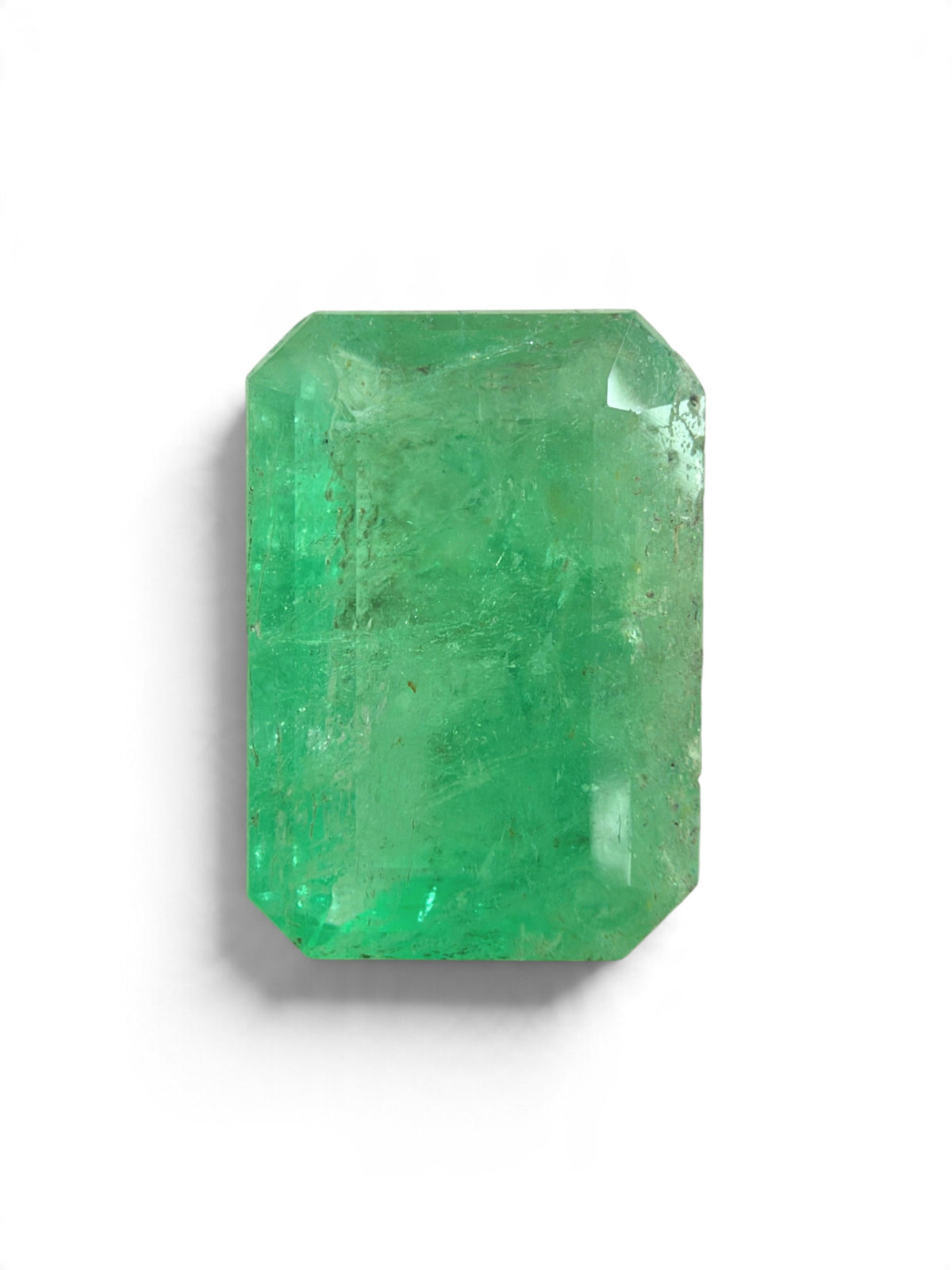 3.54 carat 11.8x8.3 Earthy Green Loose Colombian Emerald Cut