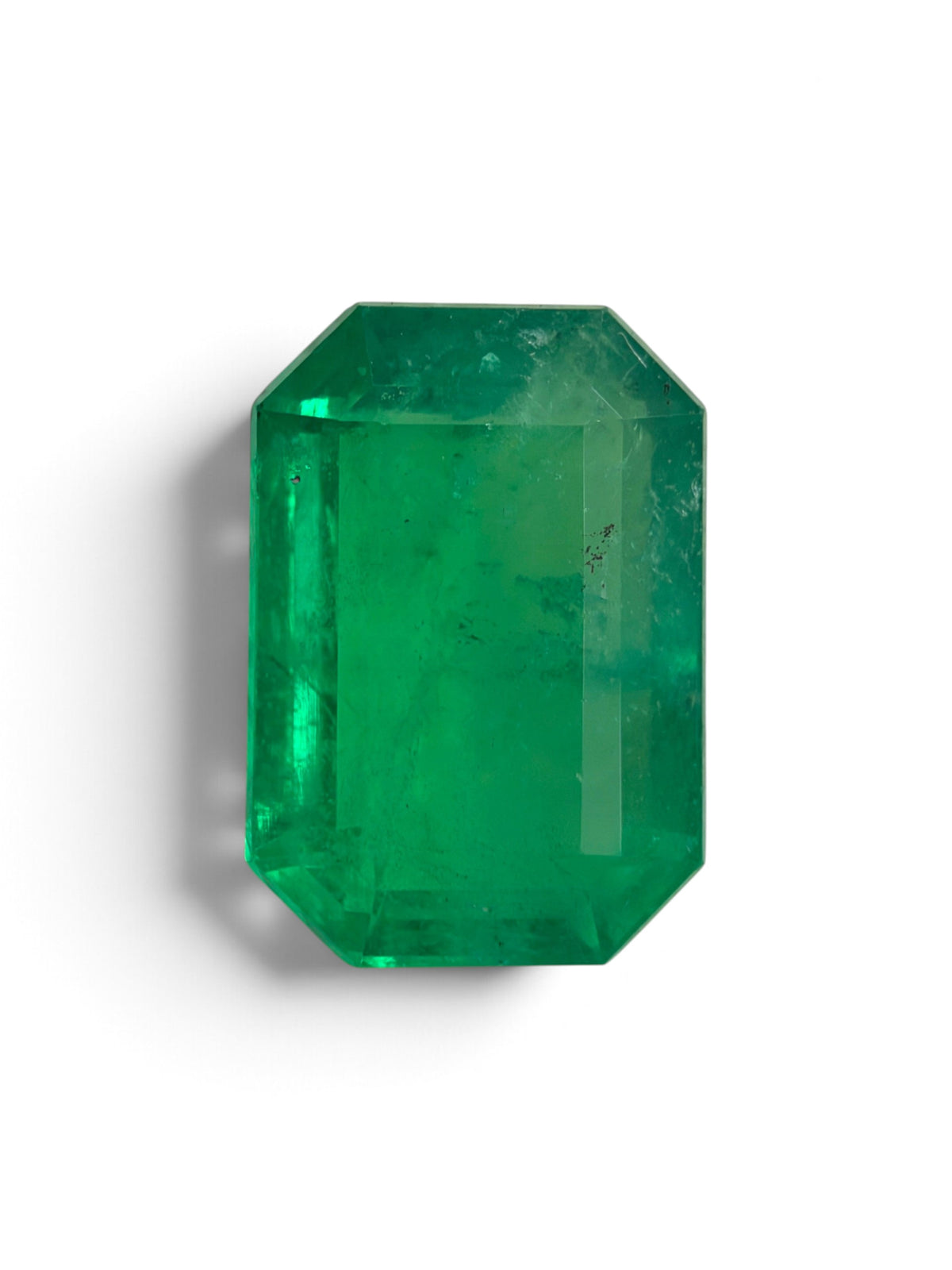 3.90 Carat 11×8 Medium Yellowish Green Loose Zambian Emerald-Cut