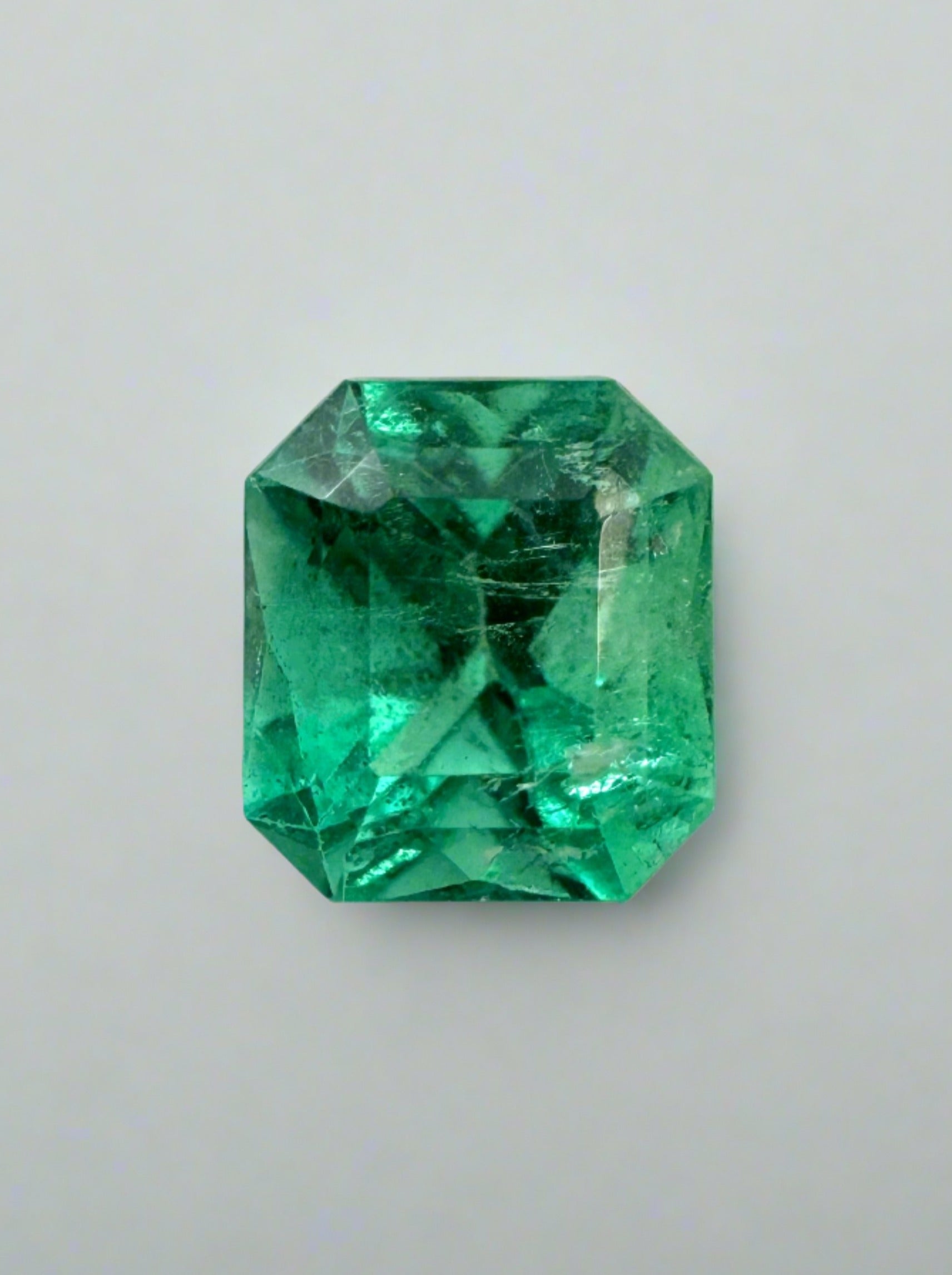 1.46 Carat GIA CERTIFIED 7x6 Bluish Green Natural Loose Colombian Emerald- Emerald Cut - JR Colombian Emeralds