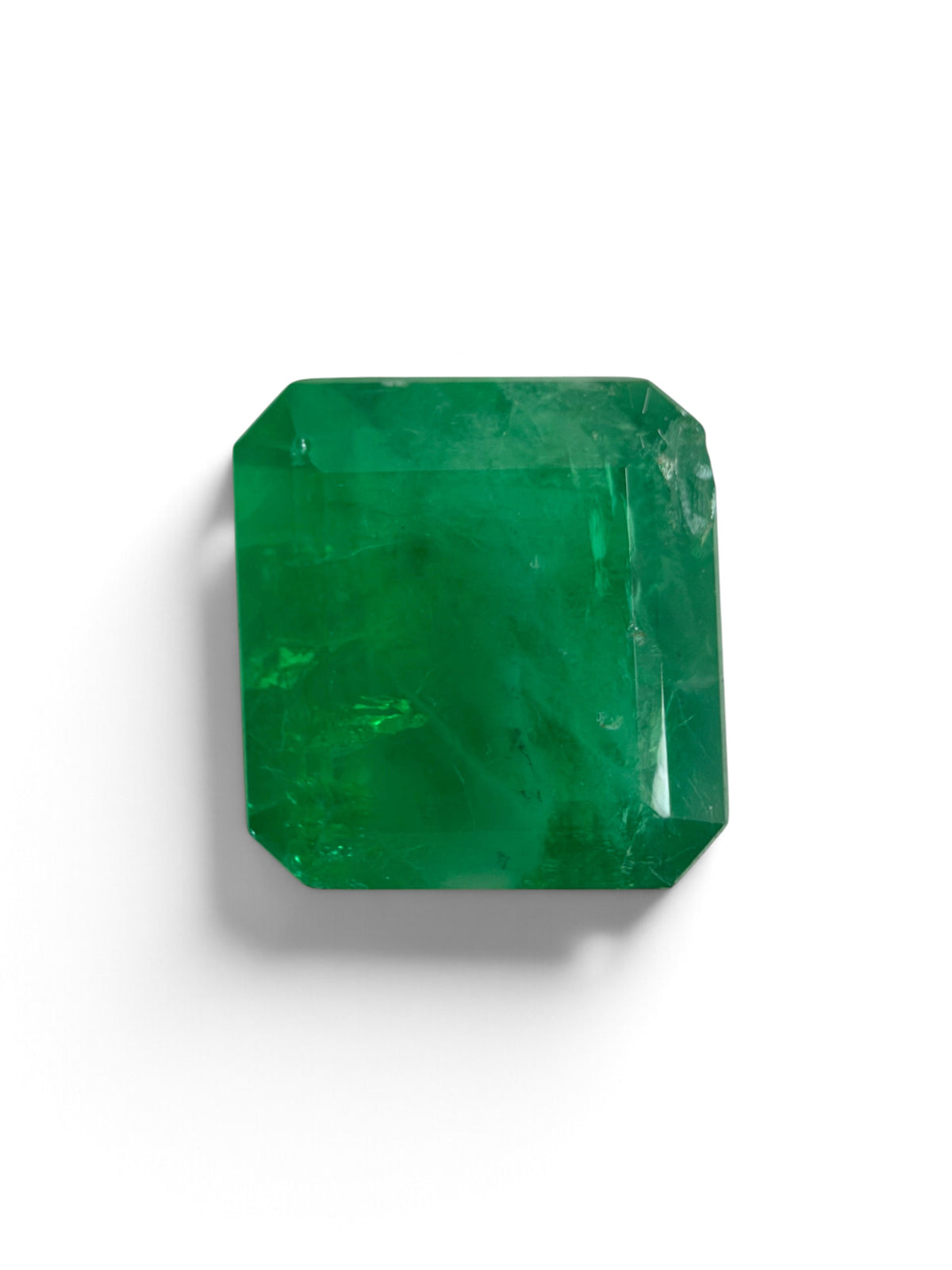 4.54 Carat 10.8×10.2 Earthy Asscher-Cut Dark Green Natural Brazilian Emerald