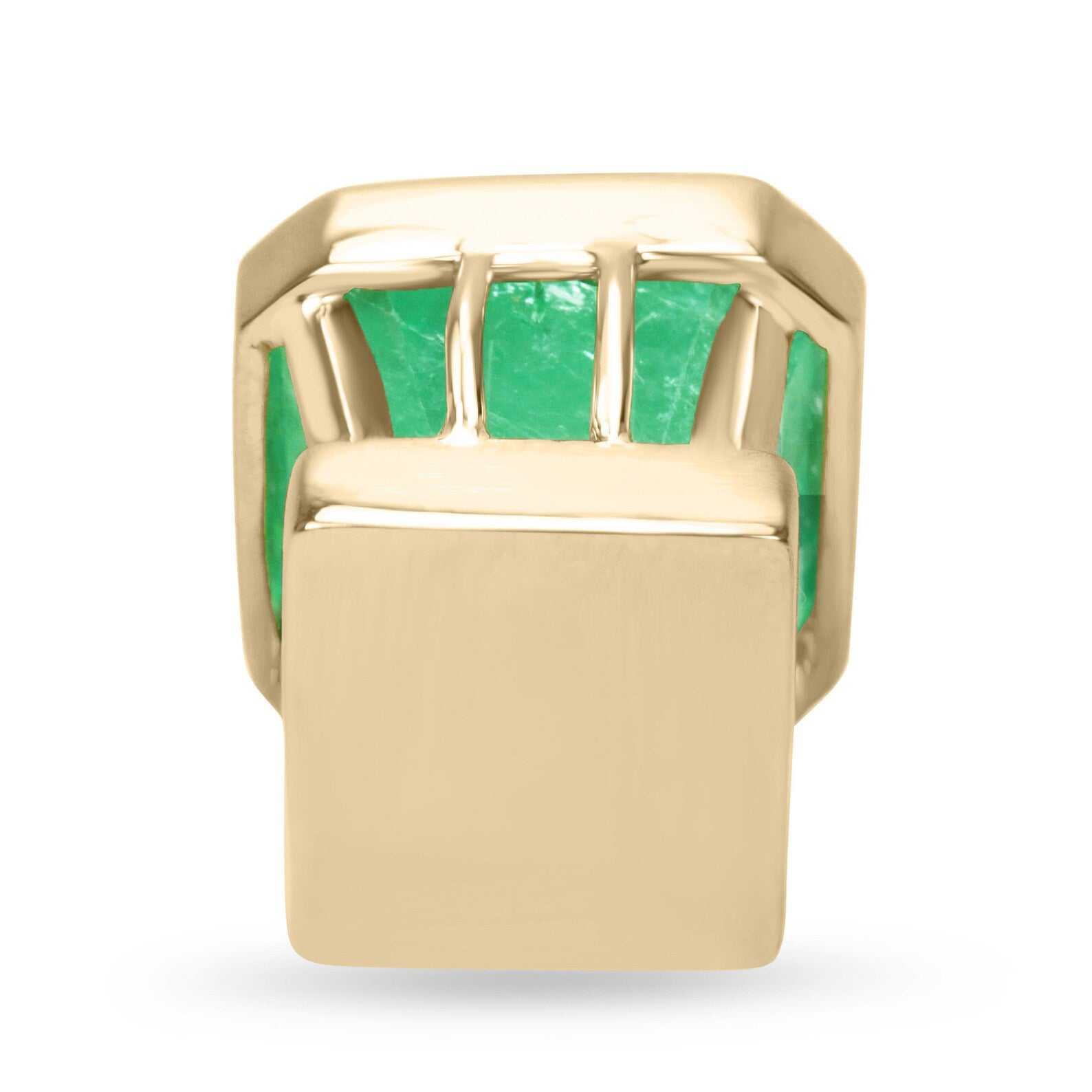 5.0 Carat Contemporary Modern Bezel Asscher Emerald Necklace 14K