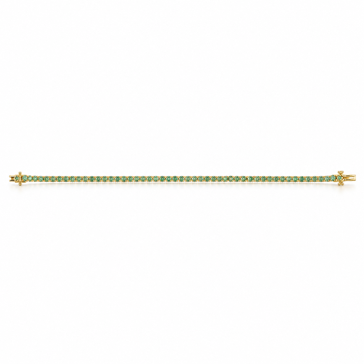 1.13tcw Petite Emerald Tennis Bracelet 14K Gold- 7 Inches