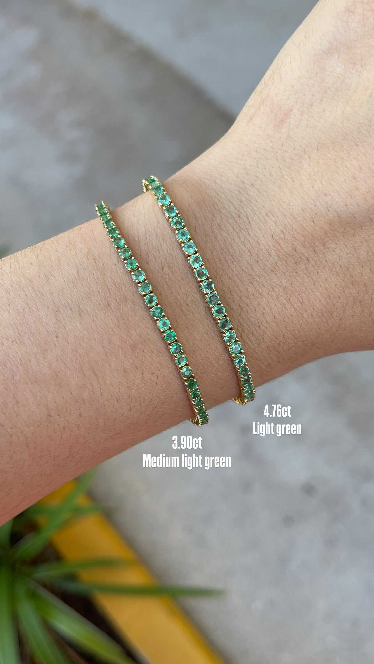 3.90ct+ Classic Natural Round Emerald 7 In Tennis Bracelet 14K - JR Colombian Emeralds