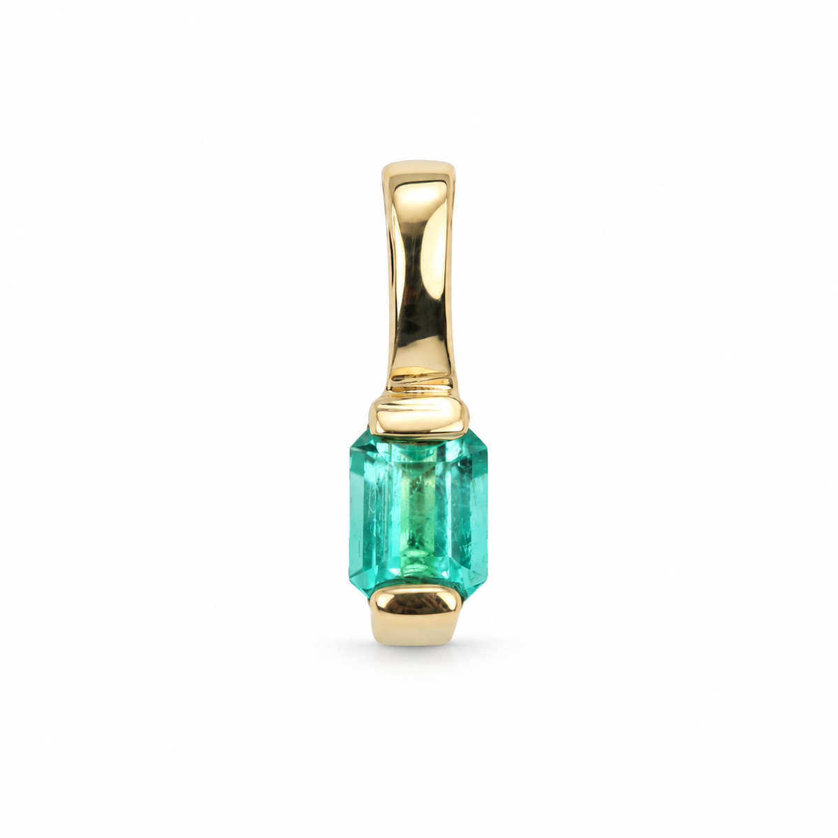 0.65 Carat Minimalist Dainty and Contemporary Half Bezel Pendant 14K