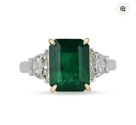 Deposit to get started with designing and crafting for John & Cristina - 4.50 Carat GIA CERTIFIED 11x8 Vivid Muzo Green Natural Loose Colombian Emerald-Emerald Cut