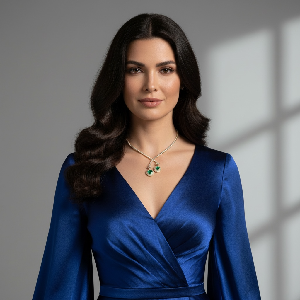 18.00tcw AAA+ Colombian Emerald Heart & Diamond Tennis Lariat Necklace 18K