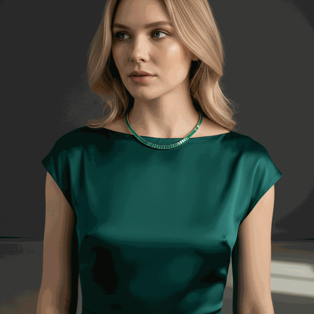 53tcw XL Emerald Cut Emerald Tennis Necklace 14K 16.25 Inches