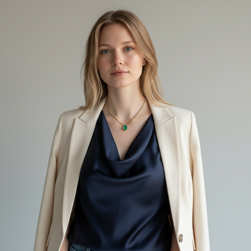 10.80ct 18K Vivid Muzo Pear Cut Colombian Emerald Bezel Set Cuban Link Necklace