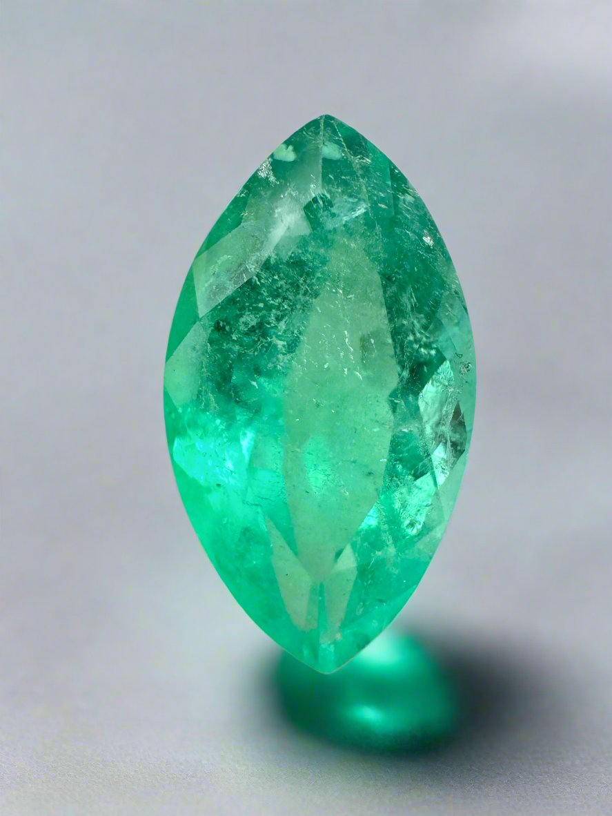 4.31cts 15x9 Natural Colombian Green Emerald Marquise - JR Colombian Emeralds