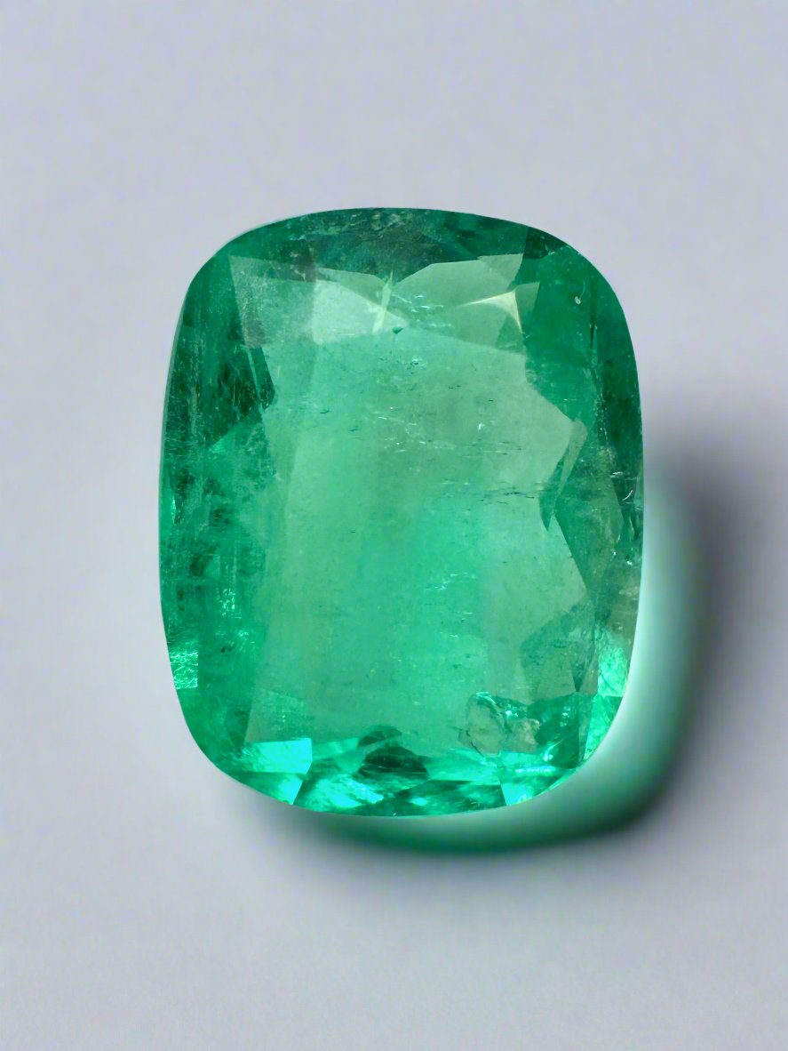 2.91 Carat 10.4x8.3 MediumGreen Natural Loose Colombian Emerald-Elongated Cushion Cut - JR Colombian Emeralds