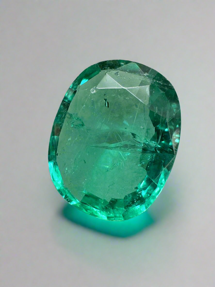 5.09 Carat 13x11 Bubbly Hybrid Cut Natural Loose Zambian Emerald- Cushion/Oval Cut - JR Colombian Emeralds