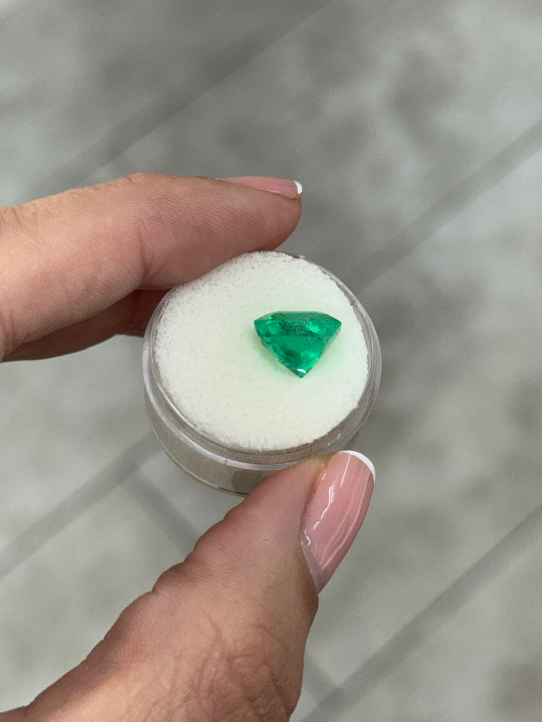 5.08 Carat 11x9.5 Chunky 1.20 Ratio Glowing Colombian Emerald-Emerald Cut