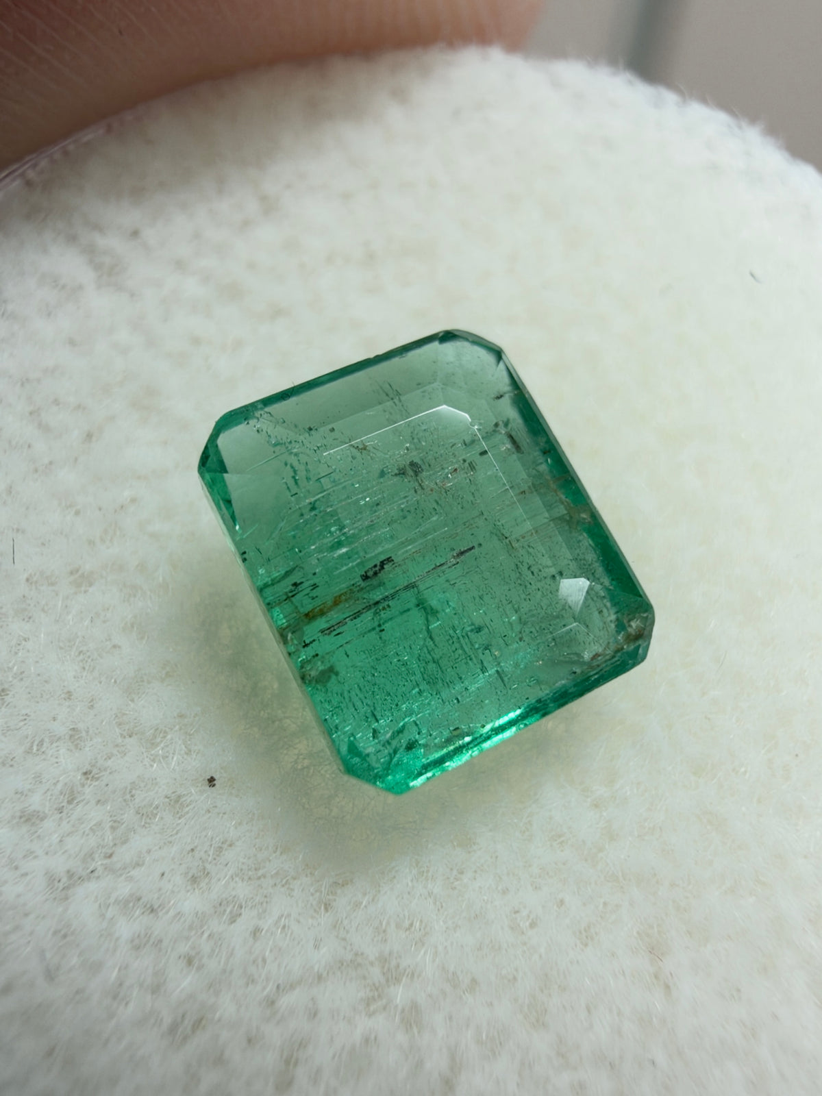 1.70 Carat 7.3×6.5 Blue-Green Genuine Natural Loose Emerald-Asscher Cut