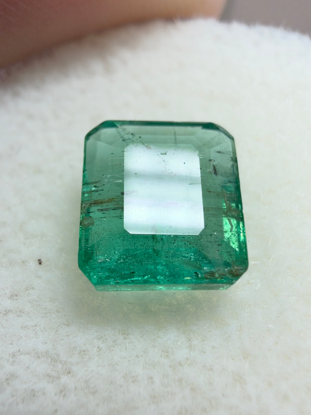 1.70 Carat 7.3×6.5 Blue-Green Genuine Natural Loose Emerald-Asscher Cut
