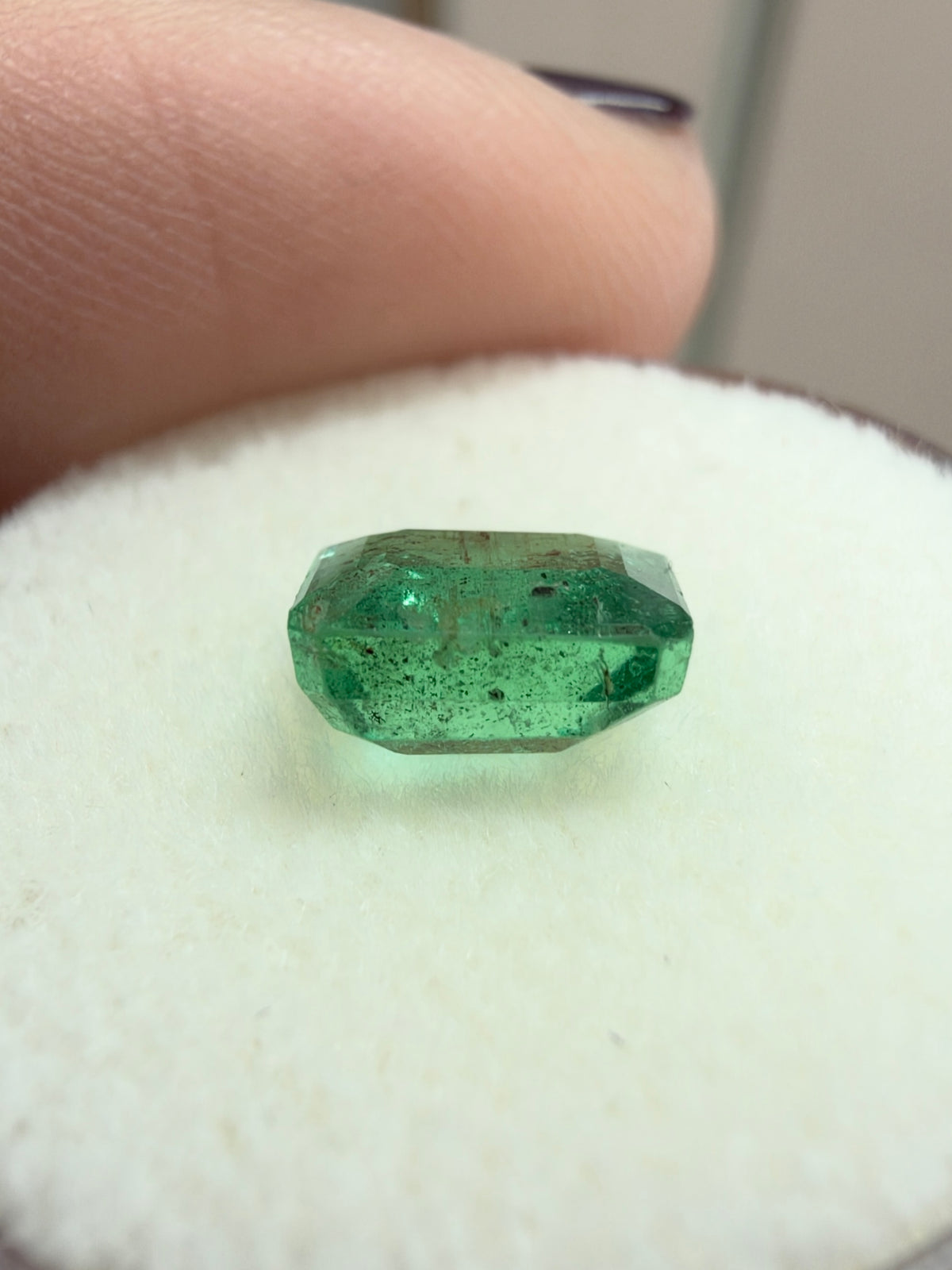 1.70 Carat 7.3×6.5 Blue-Green Genuine Natural Loose Emerald-Asscher Cut