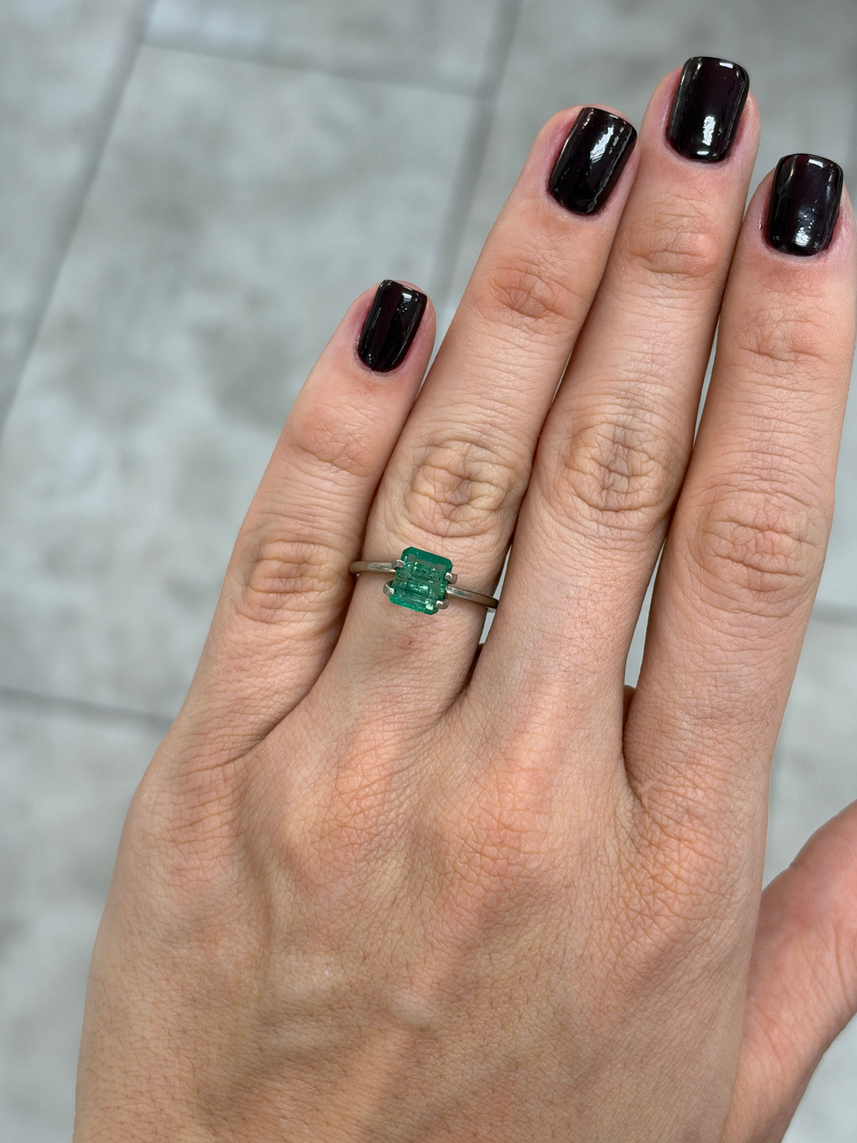 1.70 Carat 7.3×6.5 Blue-Green Genuine Natural Loose Emerald-Asscher Cut