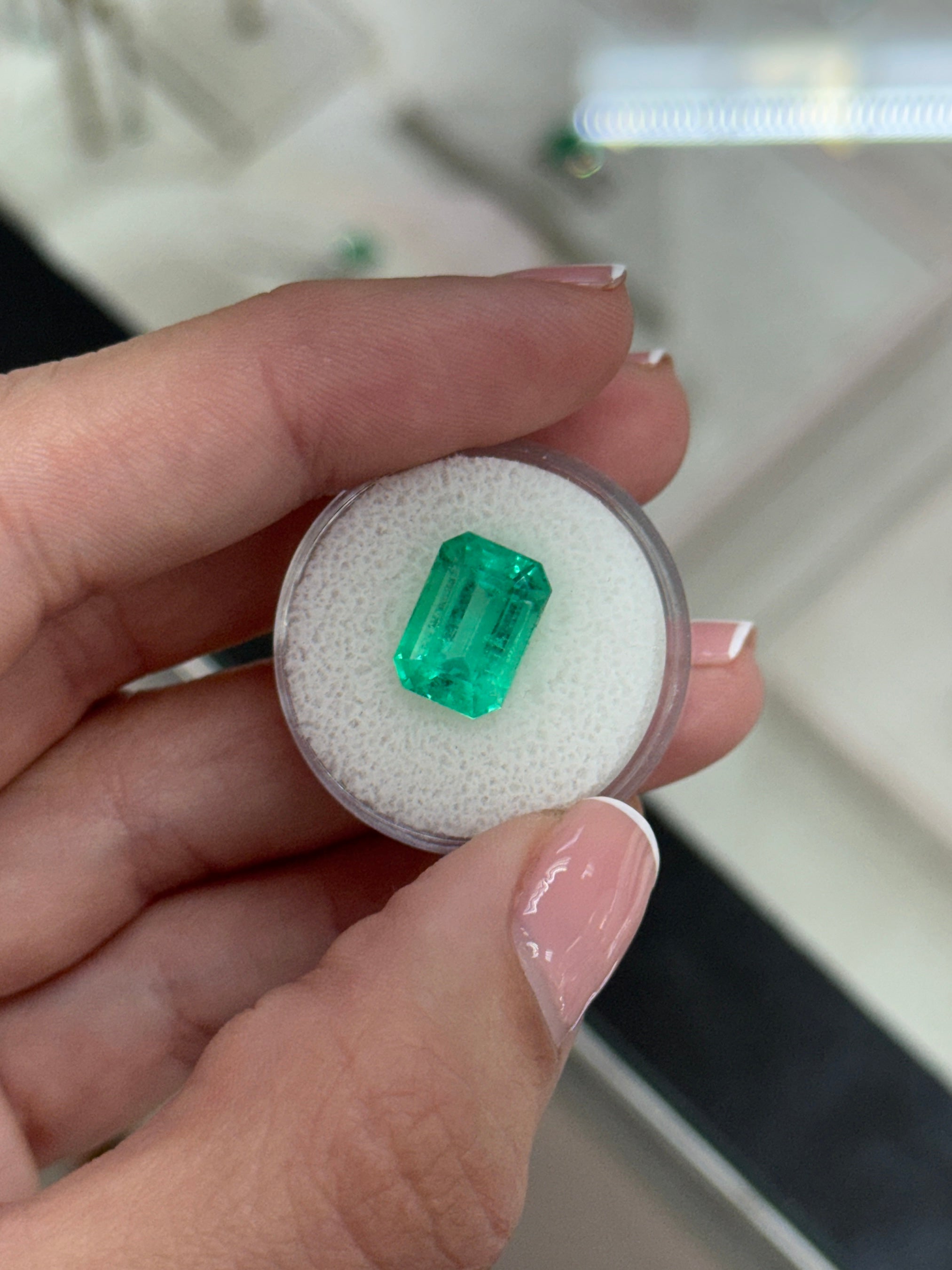 5.46 Carat 11.5x8 Medium Green Natural Colombian Emerald-Emerald Cut Gemstone