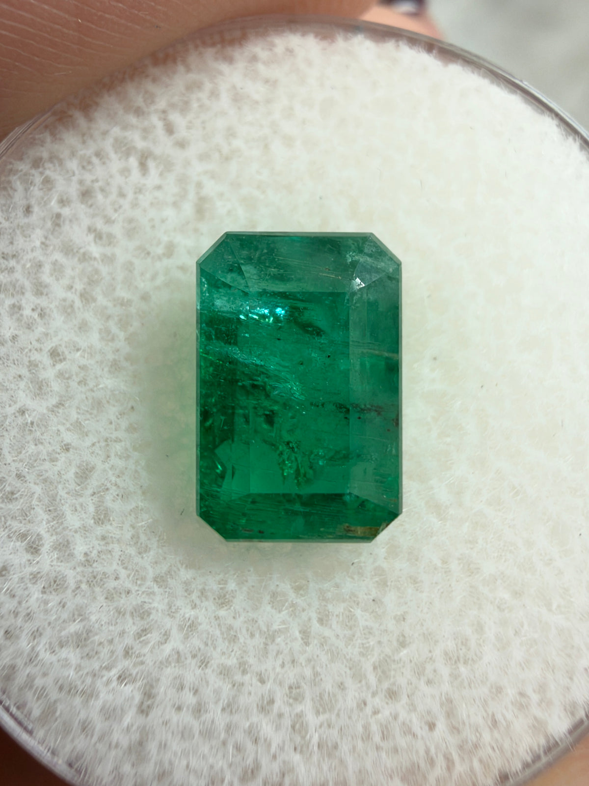 3.40 Carat 9.8×6.5 Rectangle Vivid Deep Sea-Green Natural Loose Emerald- Emerald Cut