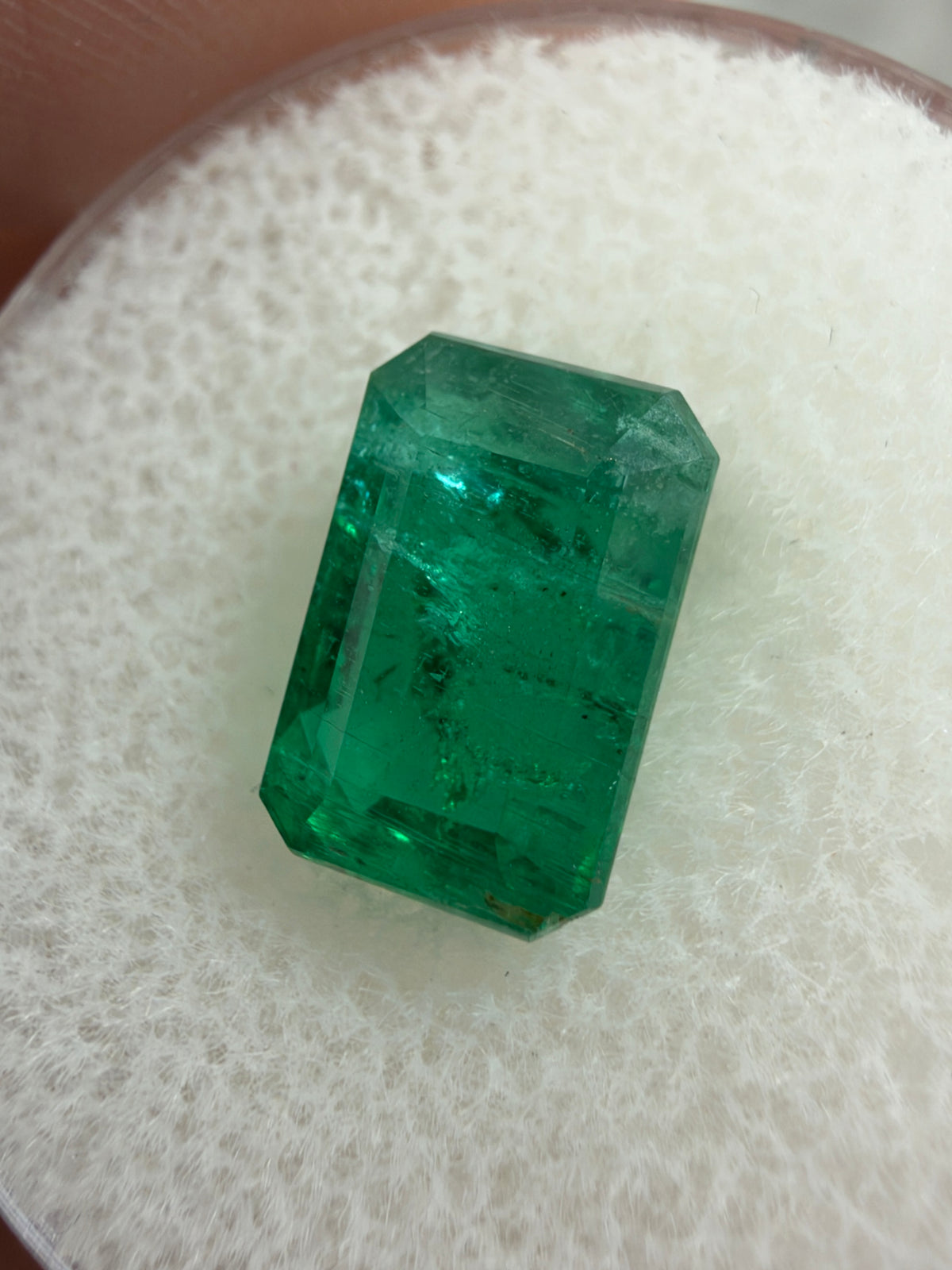 3.40 Carat 9.8×6.5 Rectangle Vivid Deep Sea-Green Natural Loose Emerald- Emerald Cut