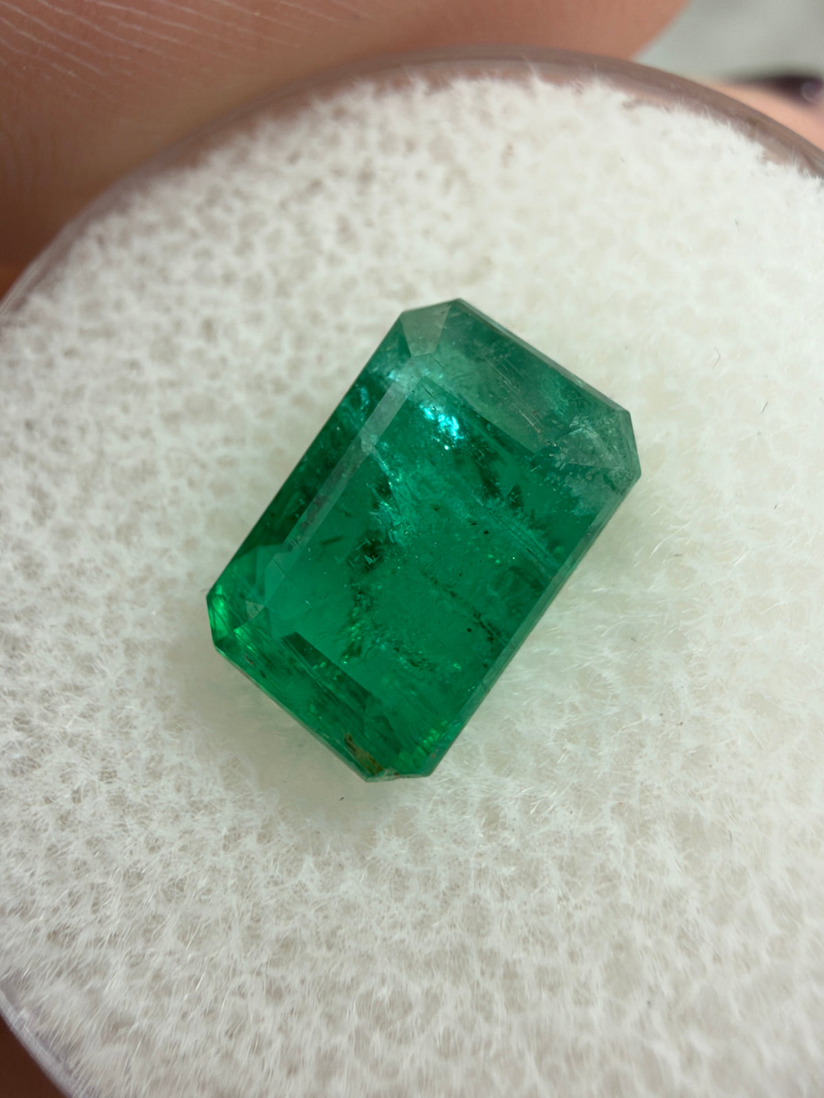 3.40 Carat 9.8×6.5 Rectangle Vivid Deep Sea-Green Natural Loose Emerald- Emerald Cut