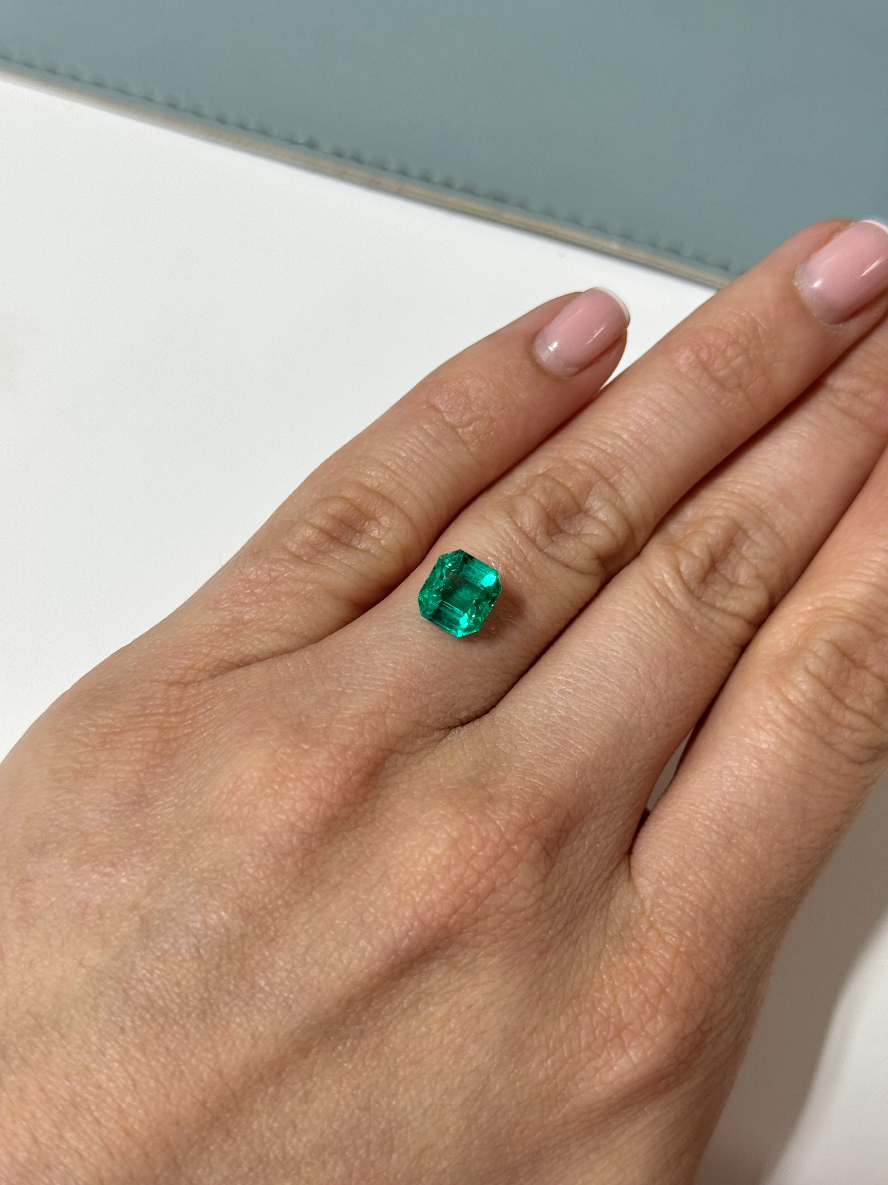 2.31 Carat RARE NO OIL Colombian Emerald- Asscher Cut