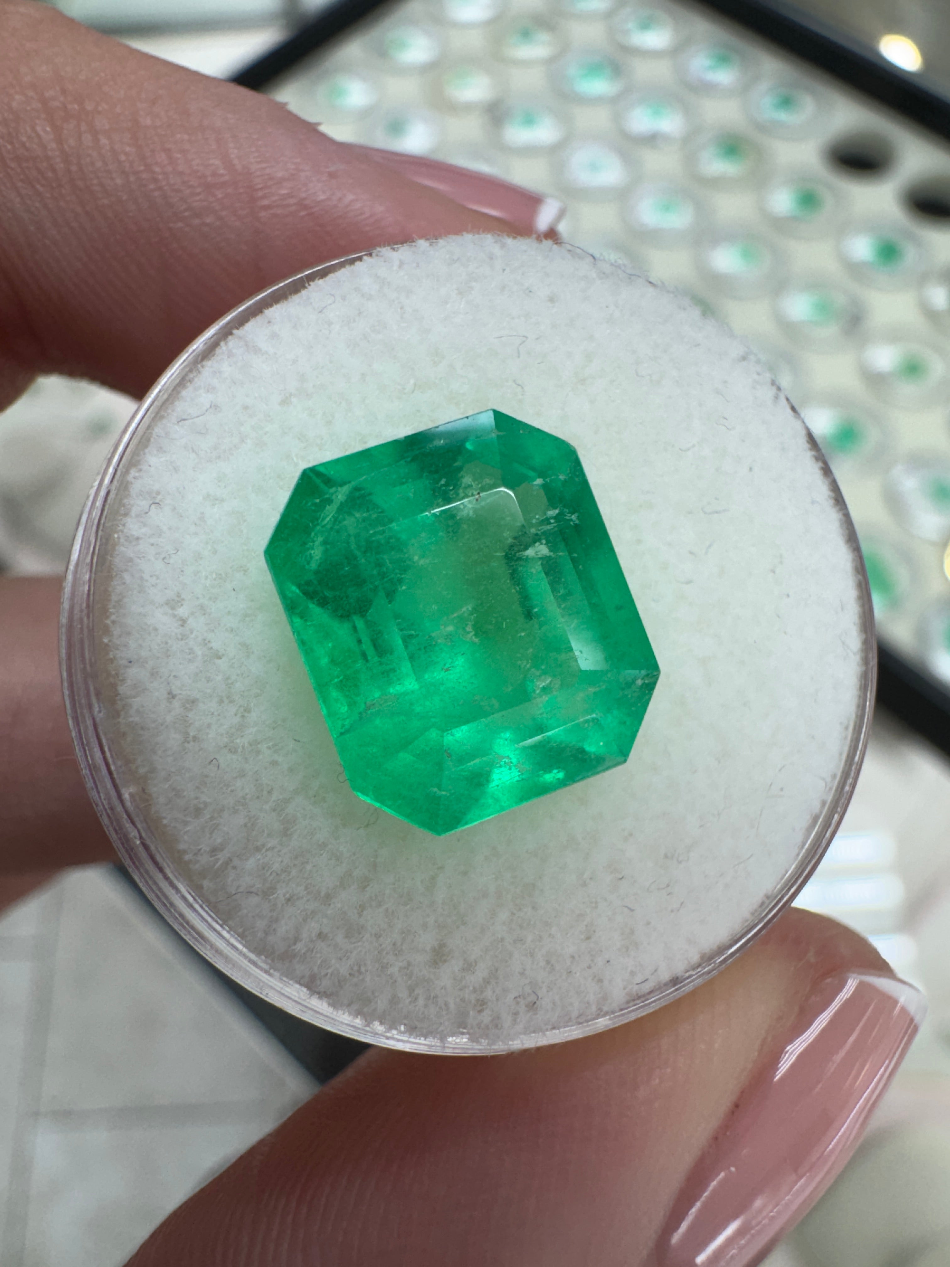 6.53 Carat 12x10.5 Natural Colombian Emerald-Classic Emerald Cut