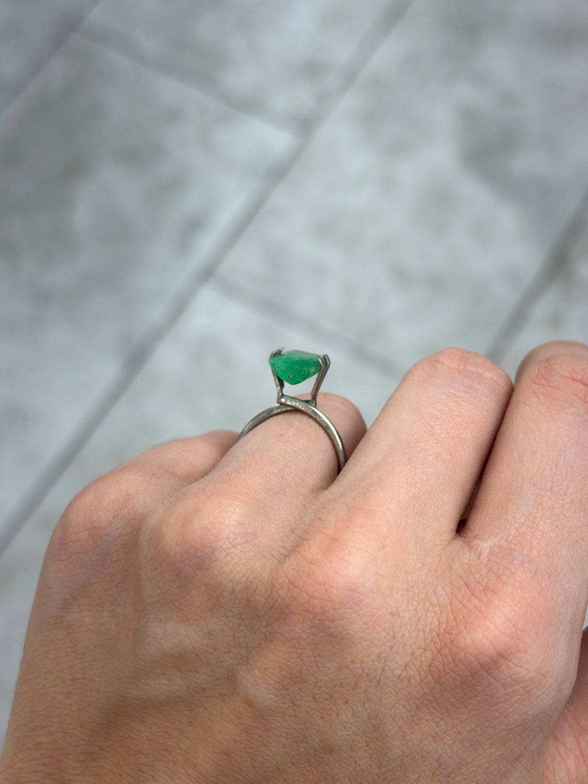 3.54 carat 11.8x8.3 Earthy Green Loose Colombian Emerald Cut