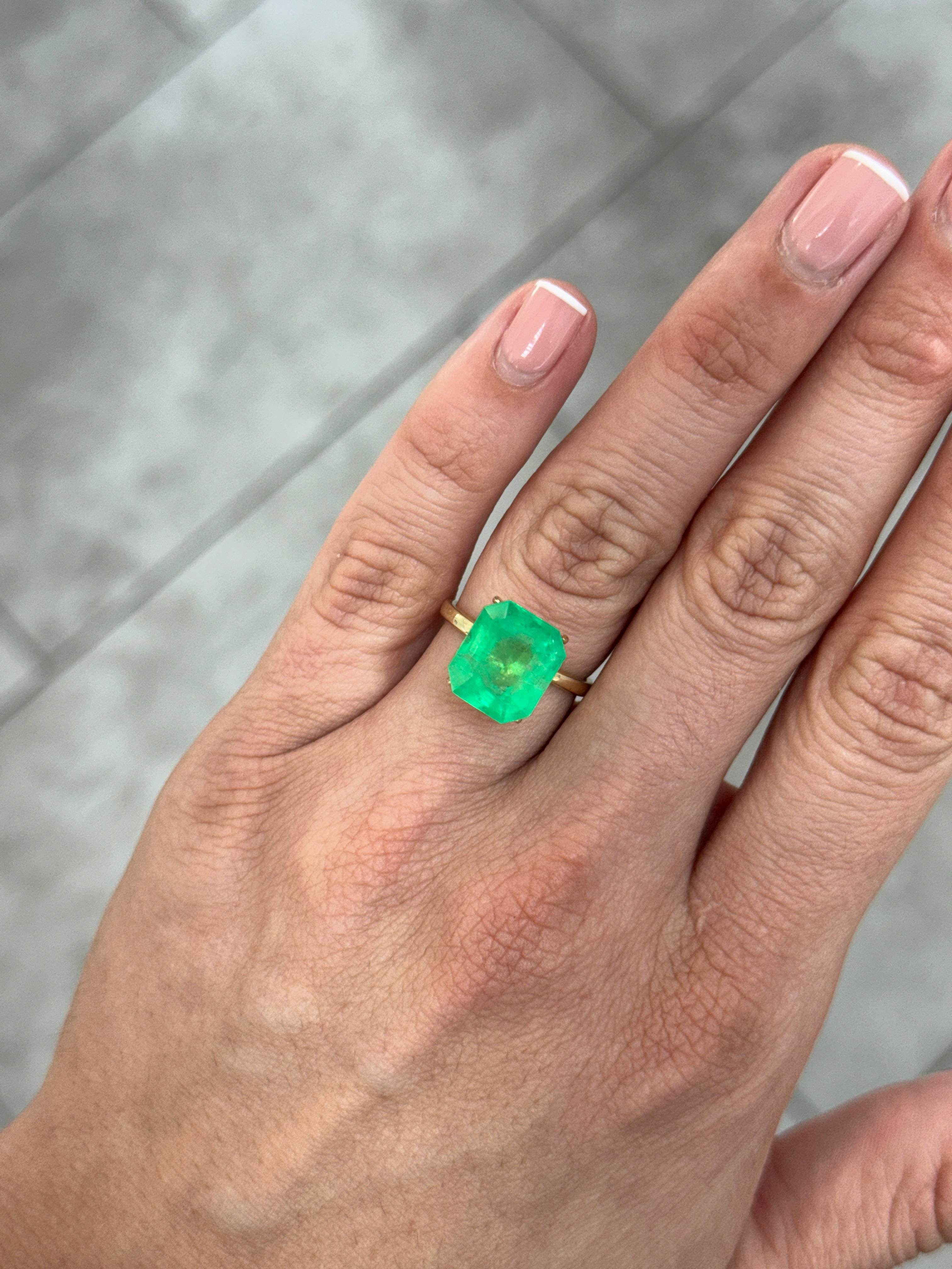 6.53 Carat 12x10.5 Natural Colombian Emerald-Classic Emerald Cut
