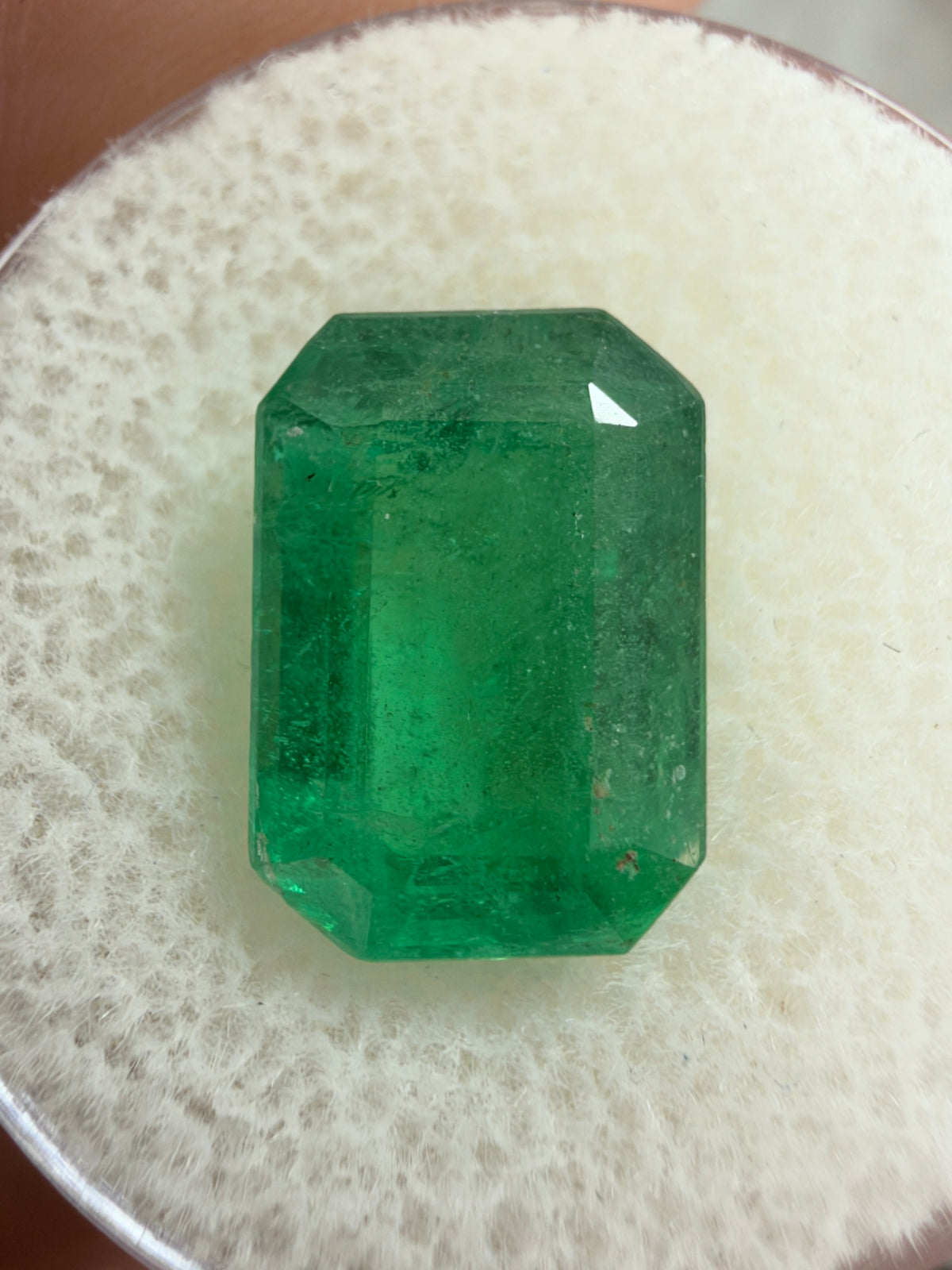 5.41 carat 12.5×8.8 Elongated Emerald Cut Zambian Emerald