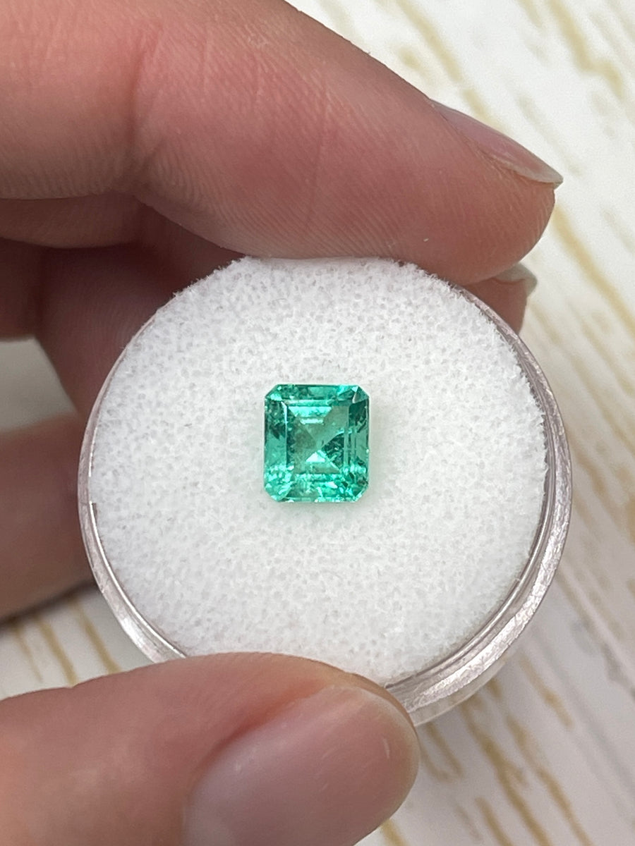 1.34 Carat 7x6 Chunky Emerald Cut Natural Unset Colombian Emerald