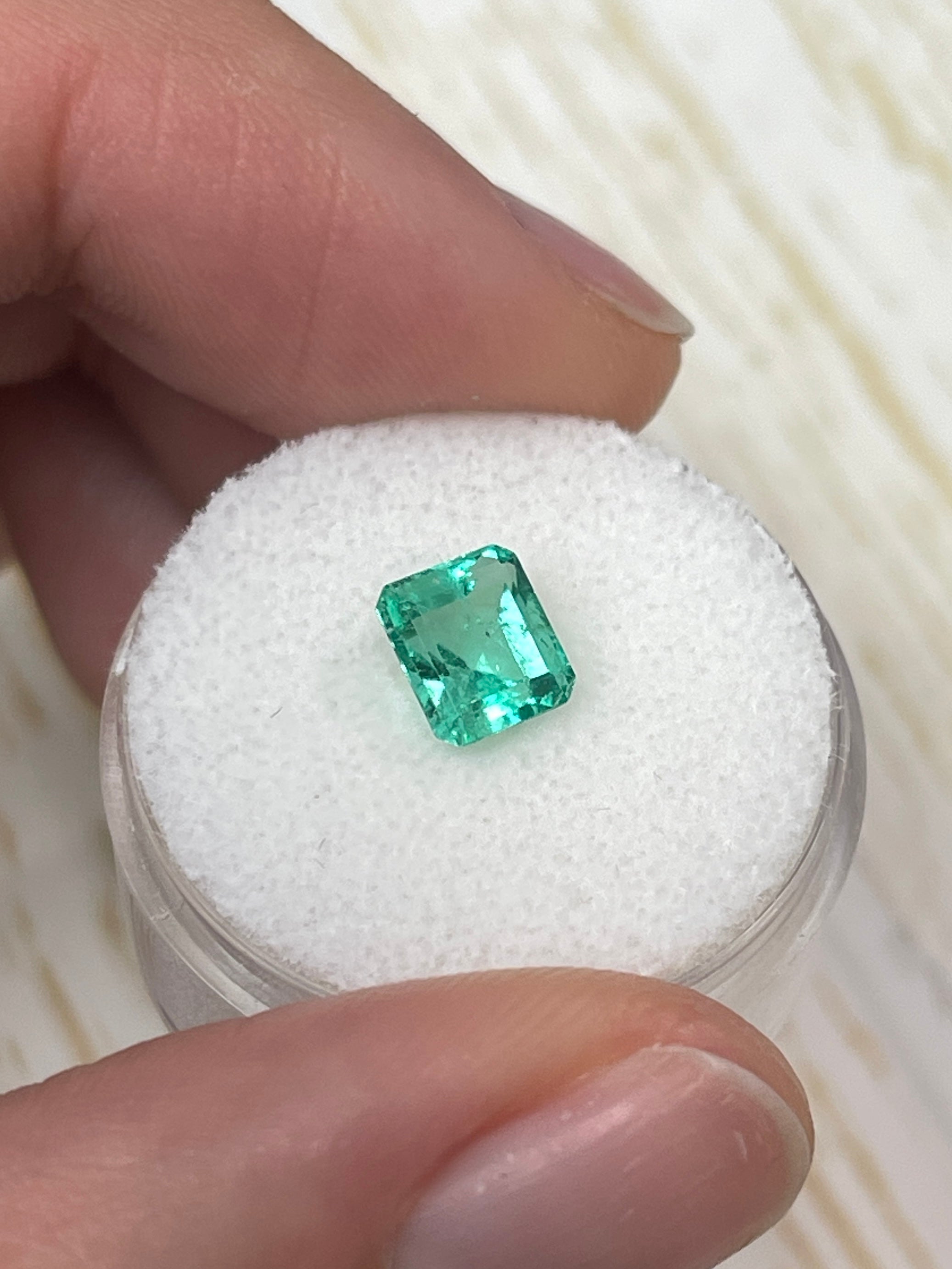 1.34 Carat 7x6 Chunky Emerald Cut Natural Unset Colombian Emerald - JR Colombian Emeralds