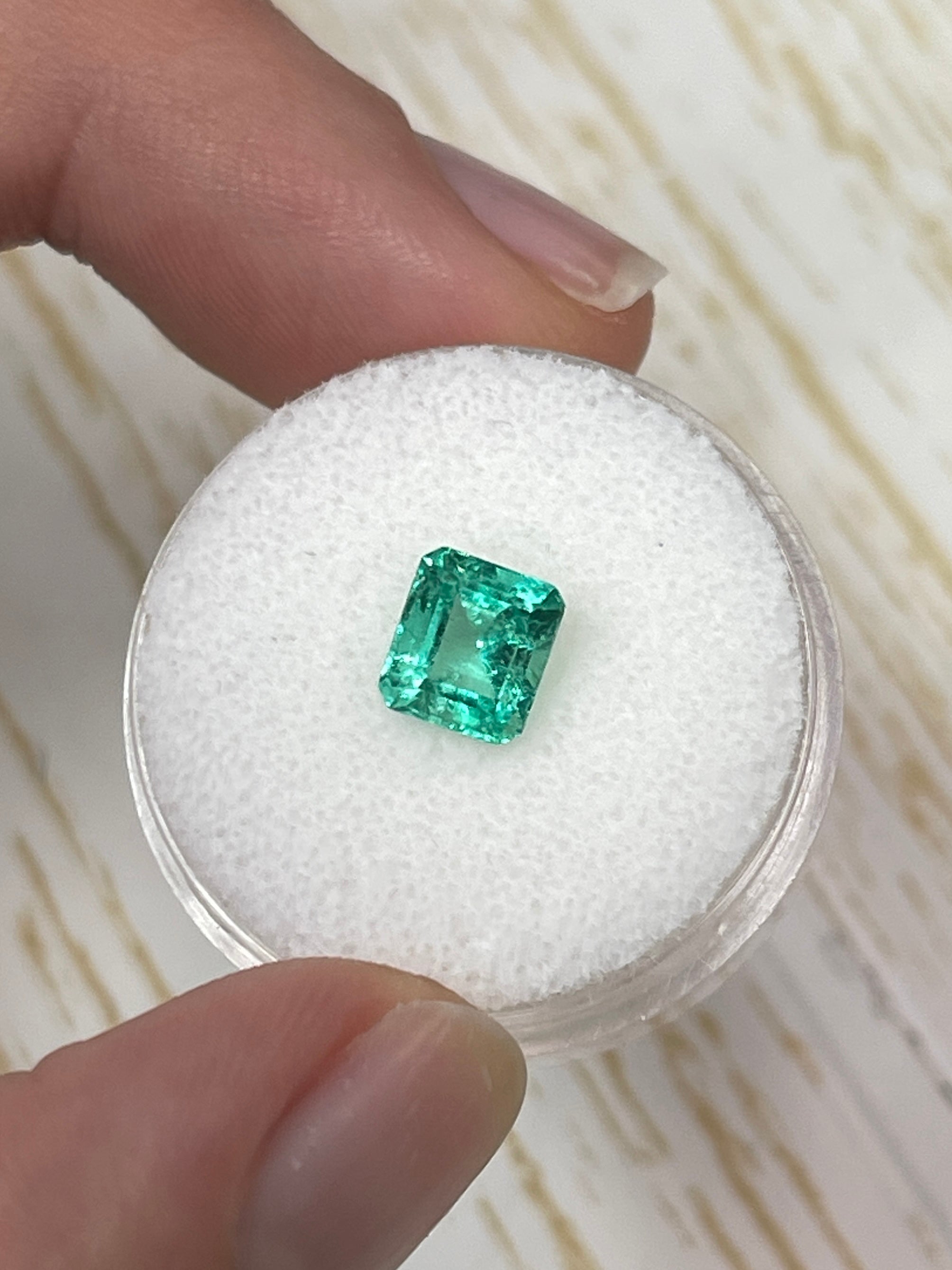 1.34 Carat 7x6 Chunky Emerald Cut Natural Unset Colombian Emerald - JR Colombian Emeralds