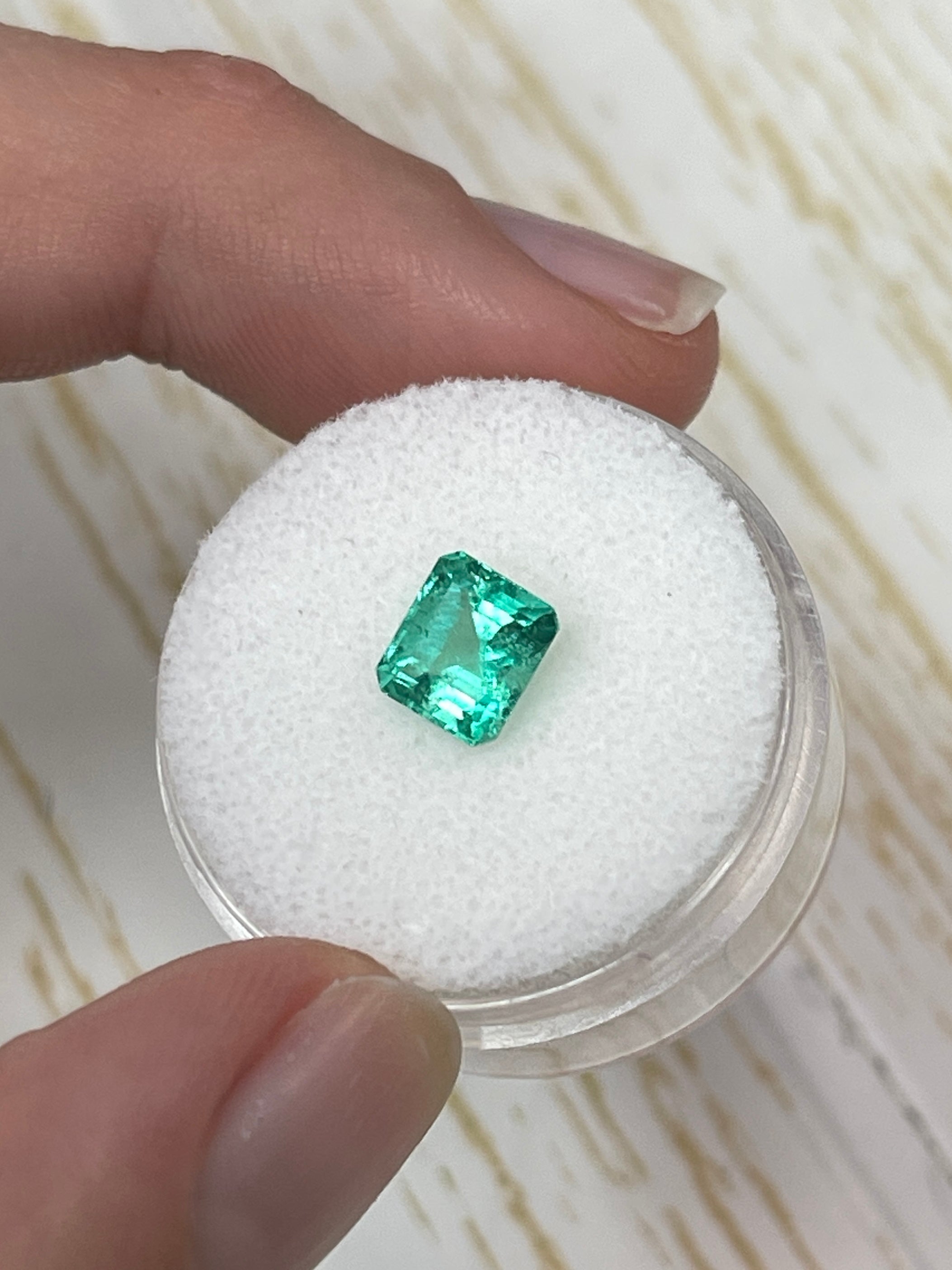 1.34 Carat 7x6 Chunky Emerald Cut Natural Unset Colombian Emerald - JR Colombian Emeralds