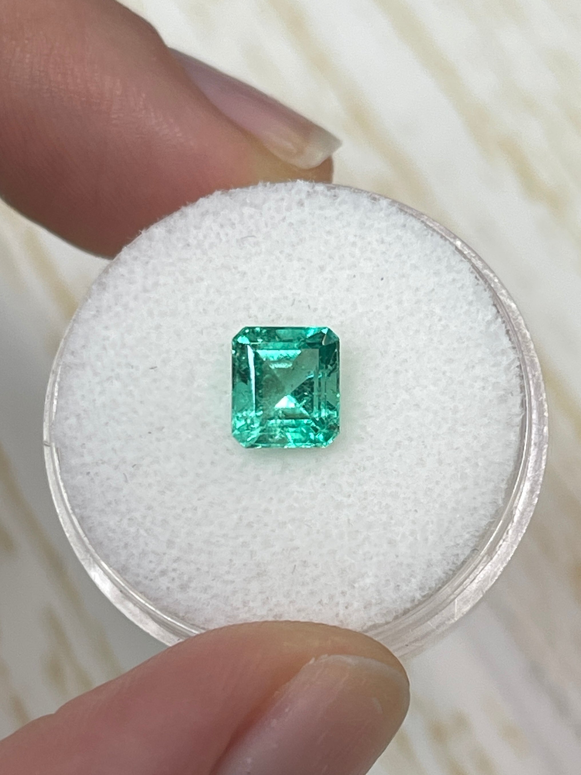 1.34 Carat 7x6 Chunky Emerald Cut Natural Unset Colombian Emerald - JR Colombian Emeralds