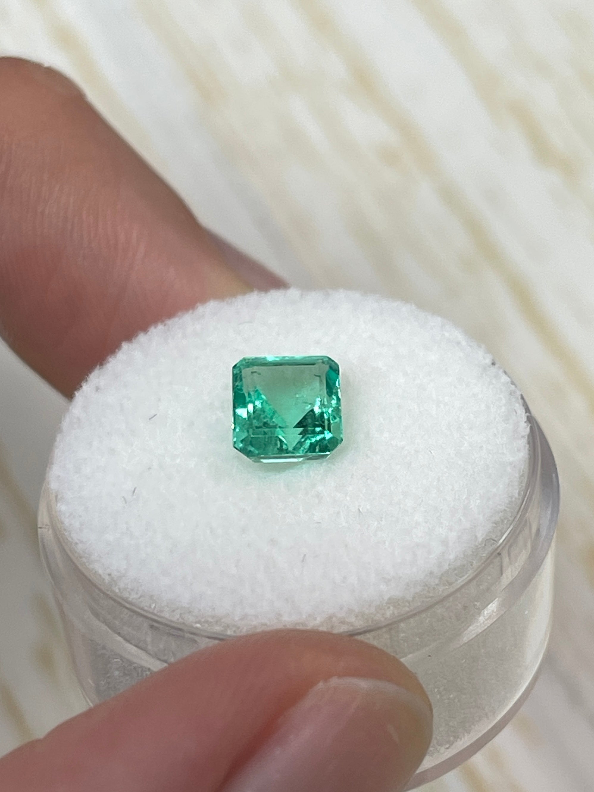 1.34 Carat 7x6 Chunky Emerald Cut Natural Unset Colombian Emerald - JR Colombian Emeralds