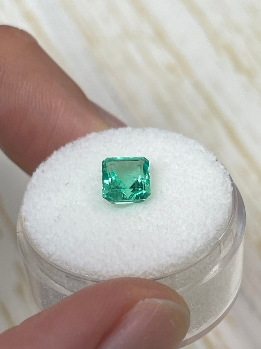 1.34 Carat 7x6 Chunky Emerald Cut Natural Unset Colombian Emerald