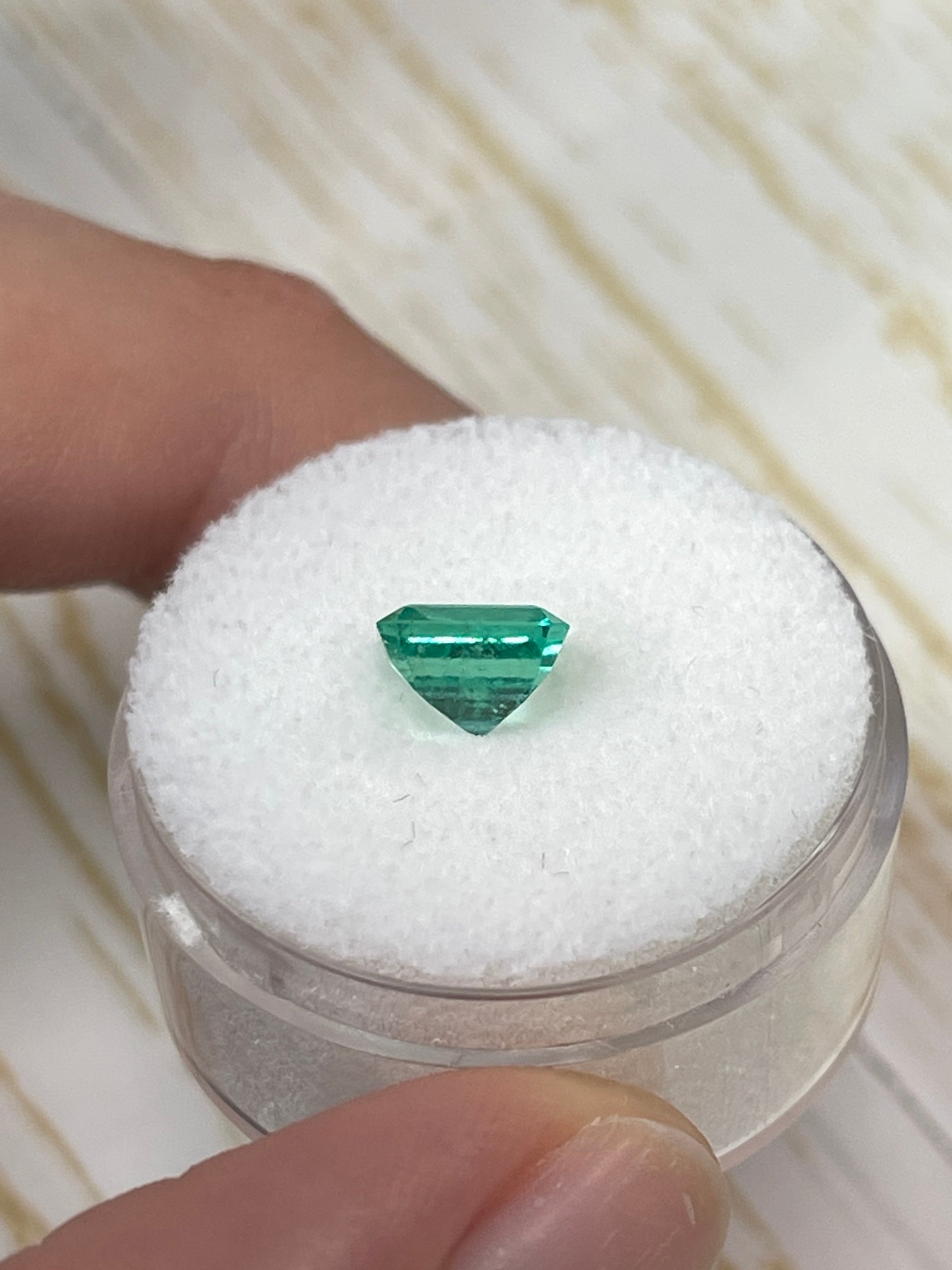 1.34 Carat 7x6 Chunky Emerald Cut Natural Unset Colombian Emerald - JR Colombian Emeralds