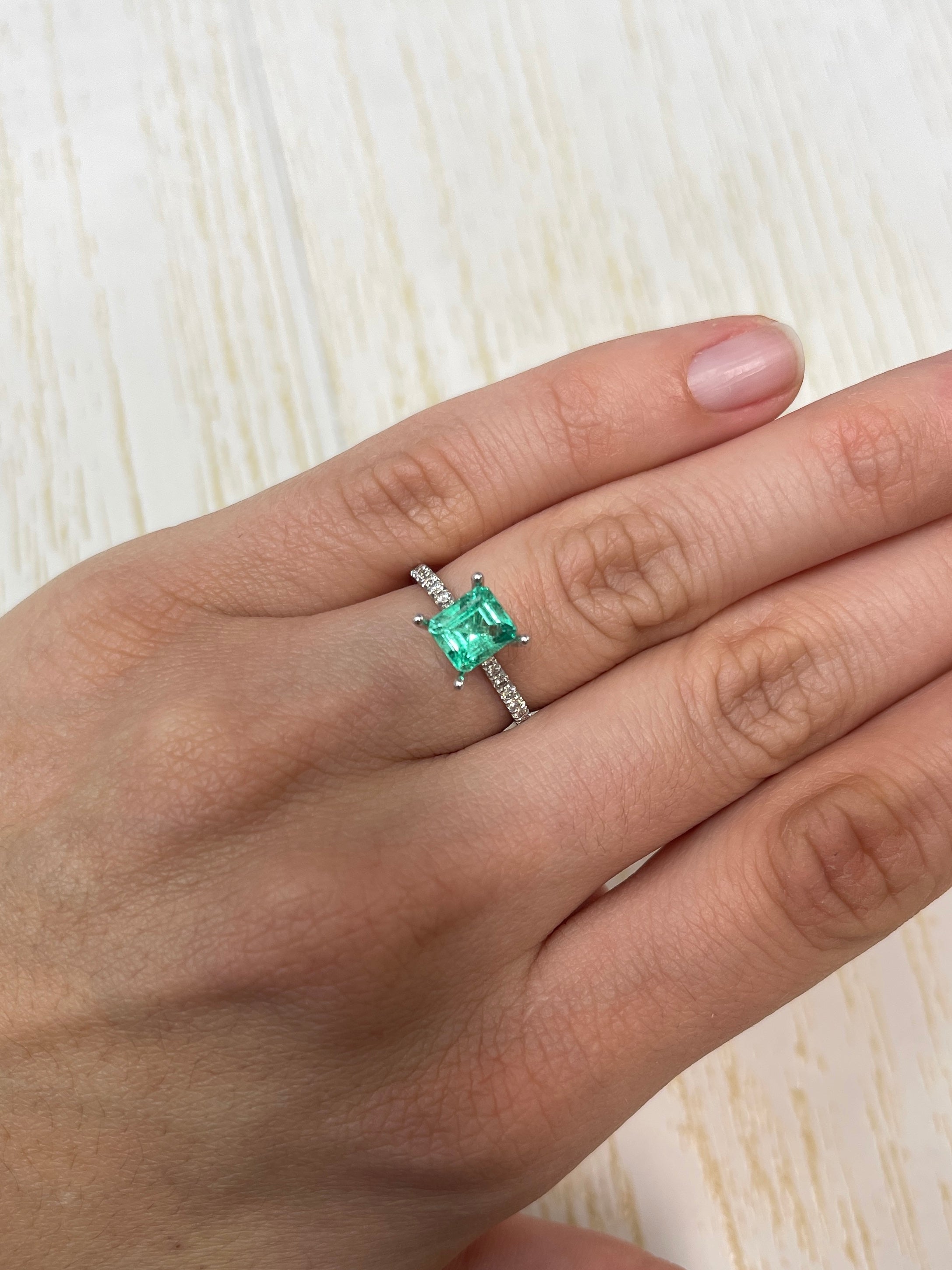 1.34 Carat 7x6 Chunky Emerald Cut Natural Unset Colombian Emerald - JR Colombian Emeralds