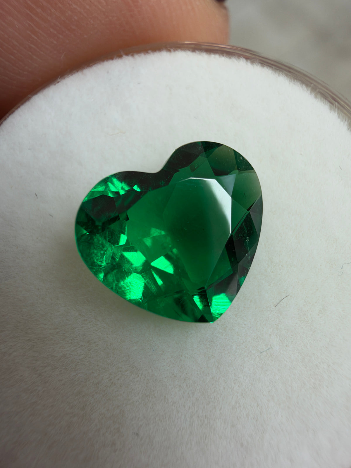 1.85 Carat 8.5x9.5 AAA+ Vivid Green Natural Loose Colombian Emerald-Heart Cut