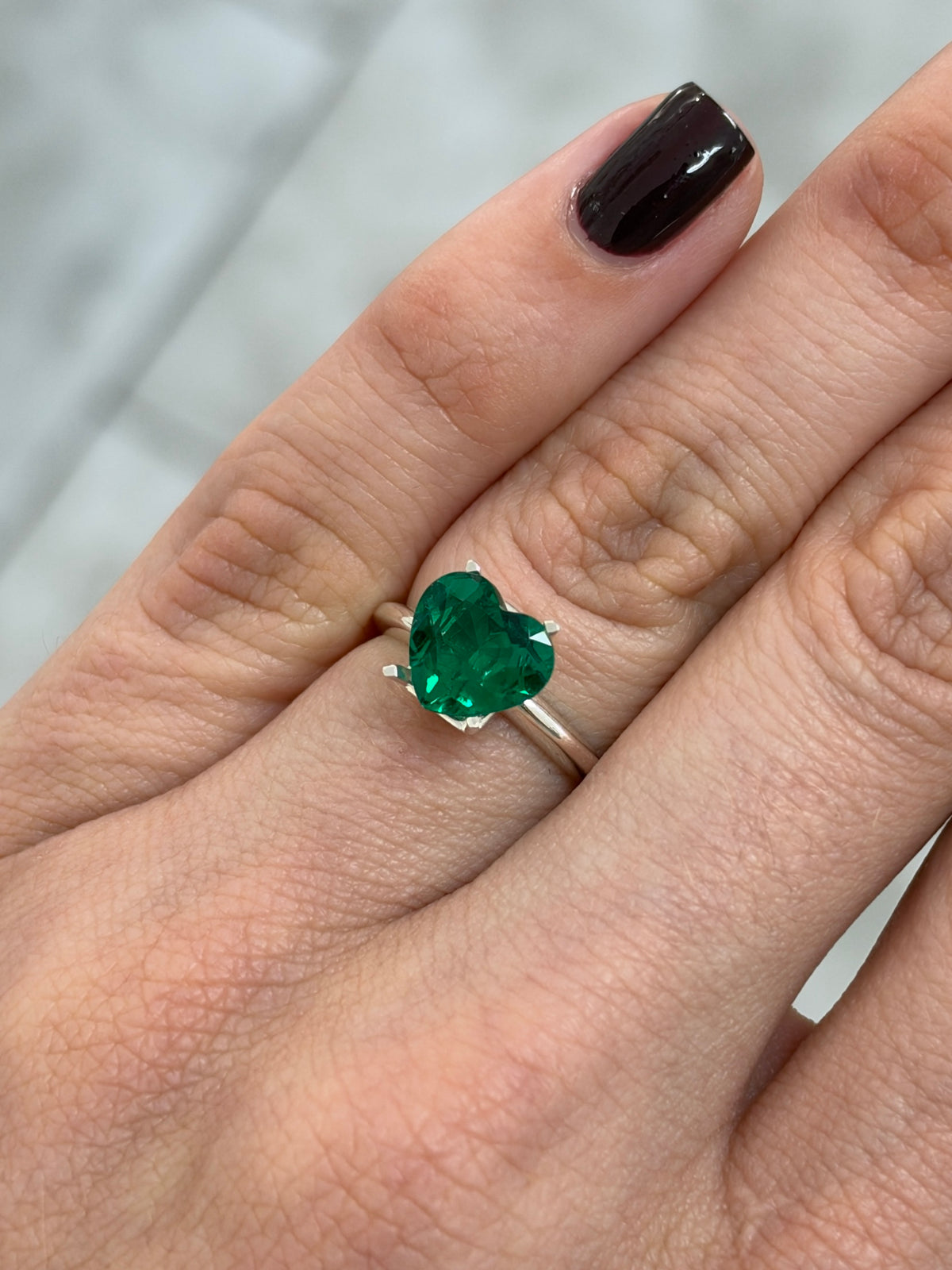 1.85 Carat 8.5x9.5 AAA+ Vivid Green Natural Loose Colombian Emerald-Heart Cut