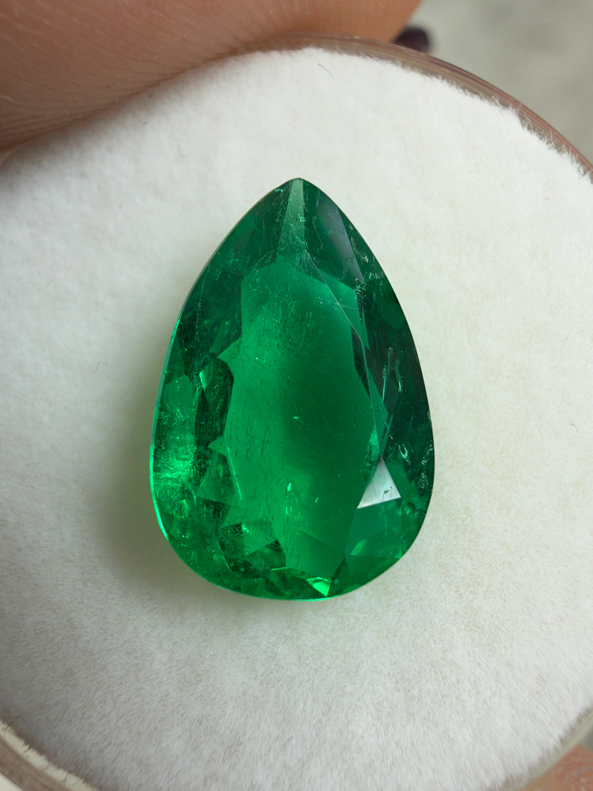 2.64 carat 12x8 Investment Grade Natural Loose Colombian Emerald-Pear Cut