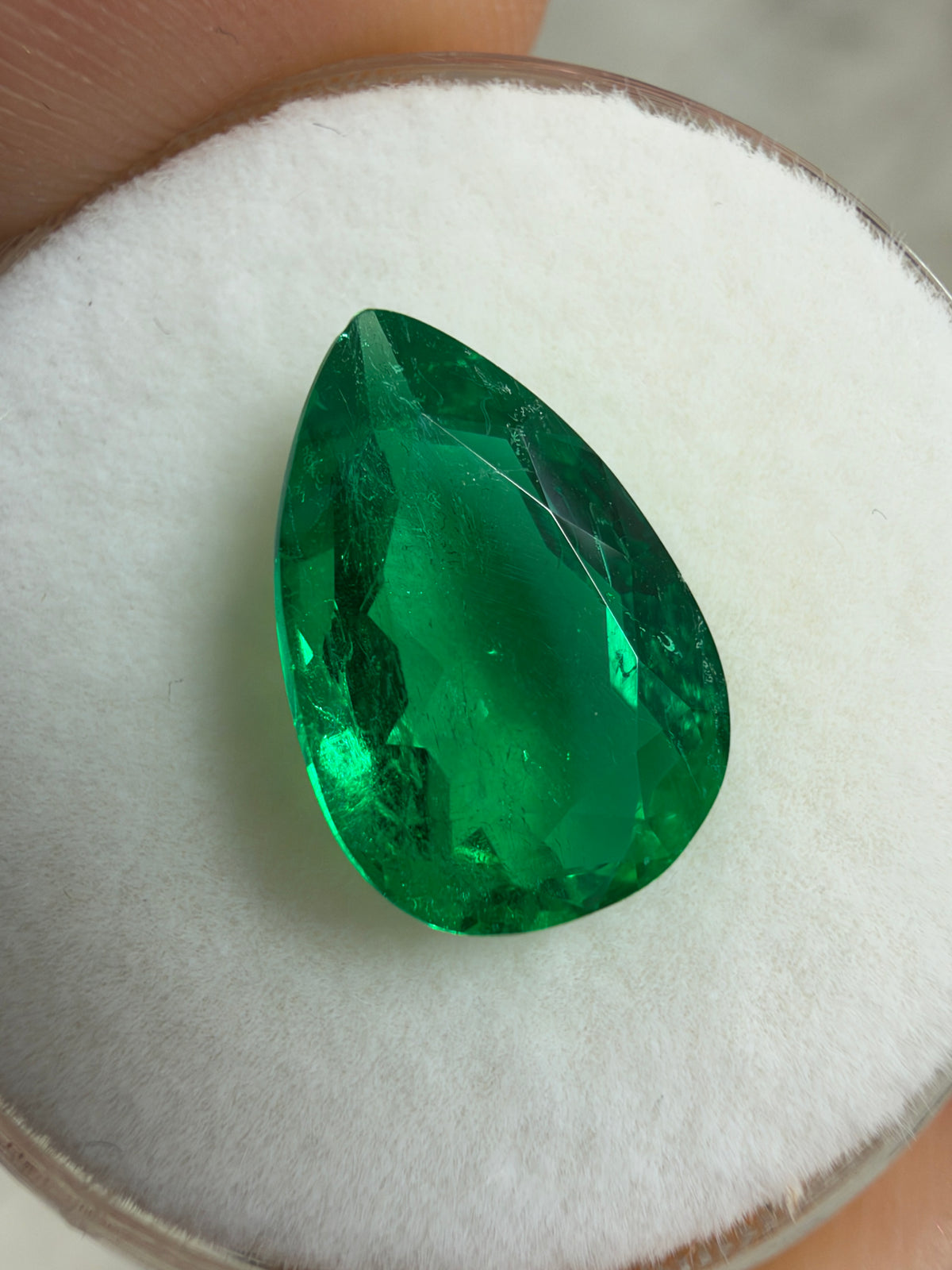2.64 carat 12x8 Investment Grade Natural Loose Colombian Emerald-Pear Cut