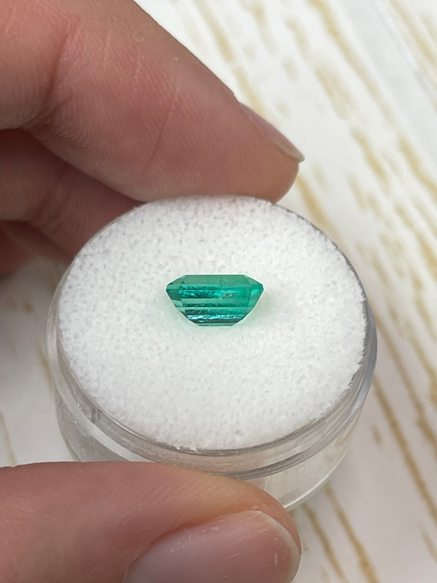 1.69 Carat Elongated 8.5x6 Bright Muzo Green Loose Colombian Emerald- Emerald Cut