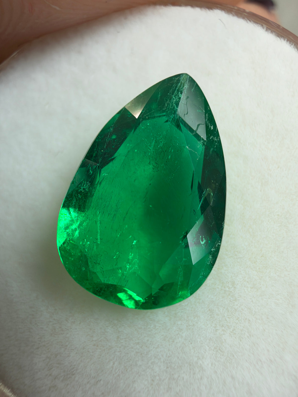2.64 carat 12x8 Investment Grade Natural Loose Colombian Emerald-Pear Cut