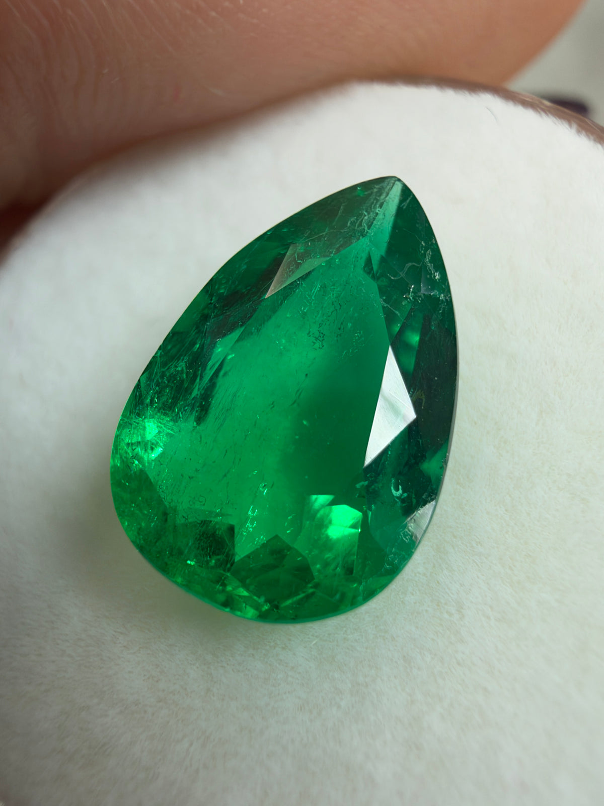 2.64 carat 12x8 Investment Grade Natural Loose Colombian Emerald-Pear Cut